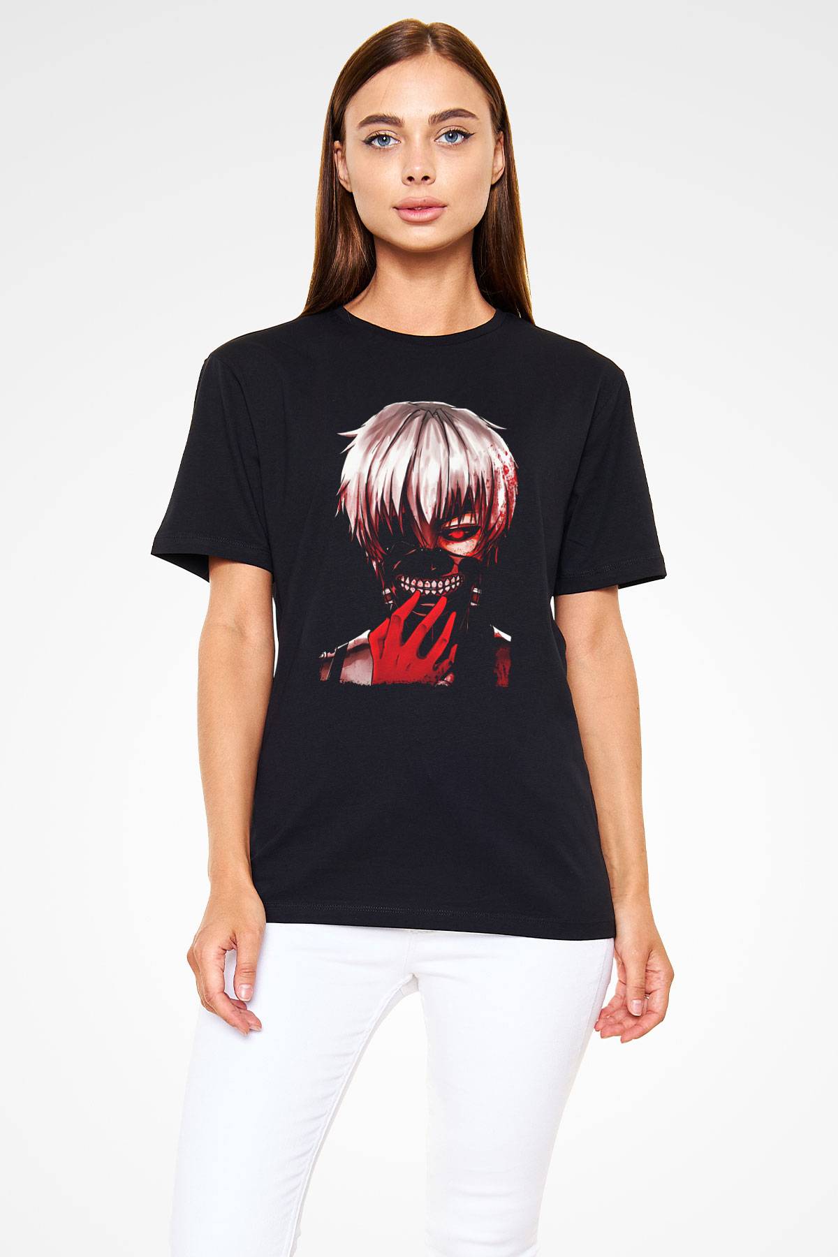 Bleach Baskılı Unisex Siyah Tişört - Tshirt
