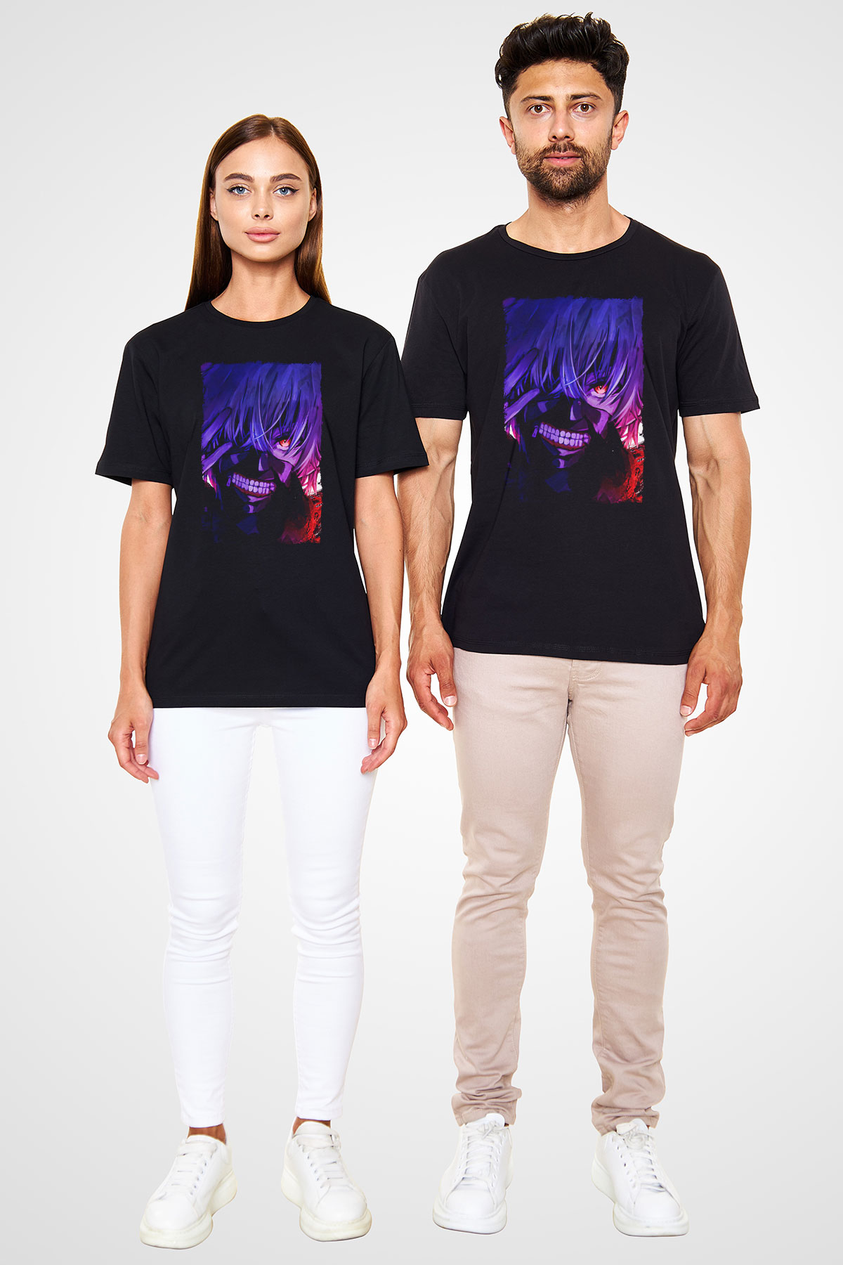 Bleach Baskılı Unisex Siyah Tişört - Tshirt
