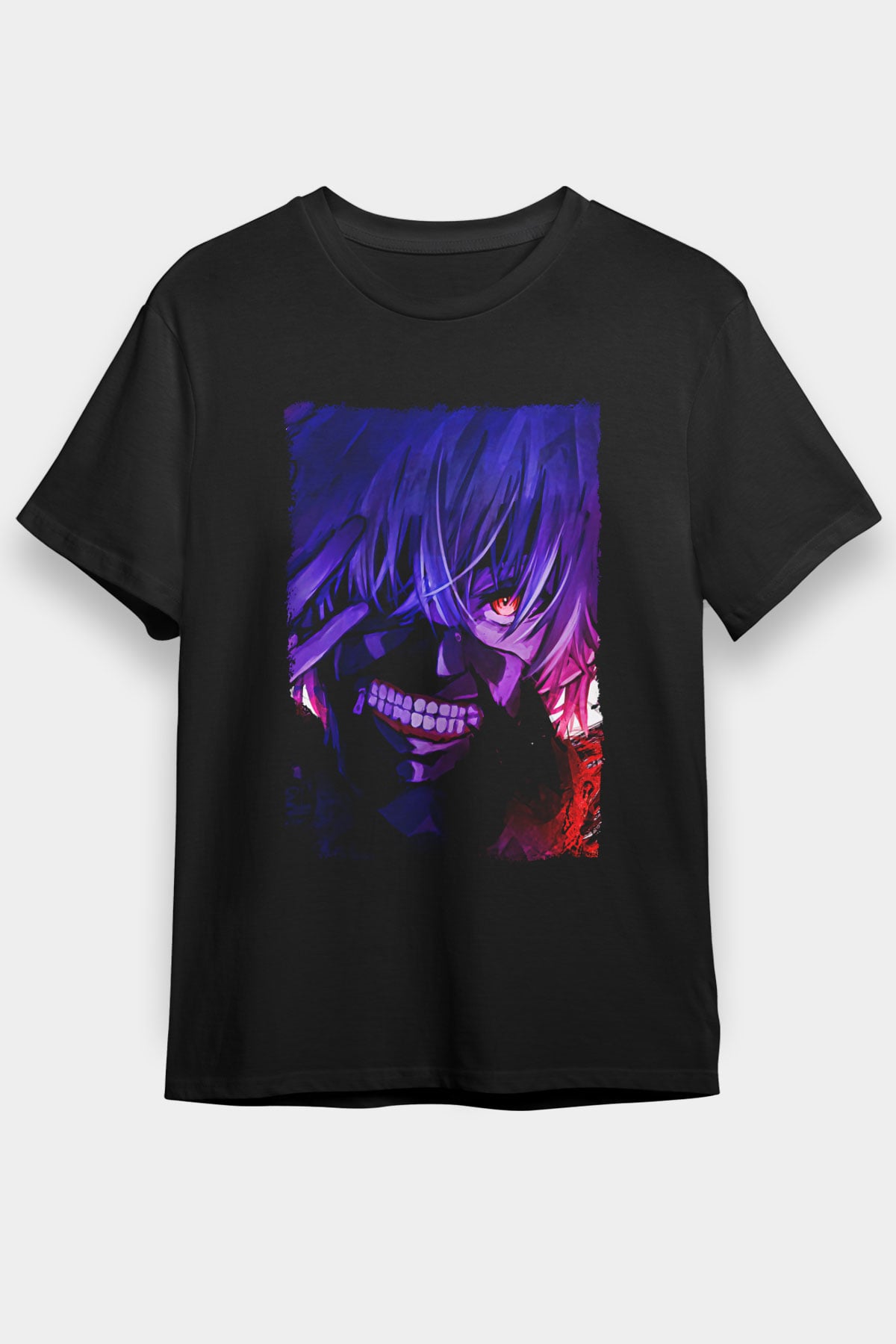 Bleach Baskılı Unisex Siyah Tişört - Tshirt