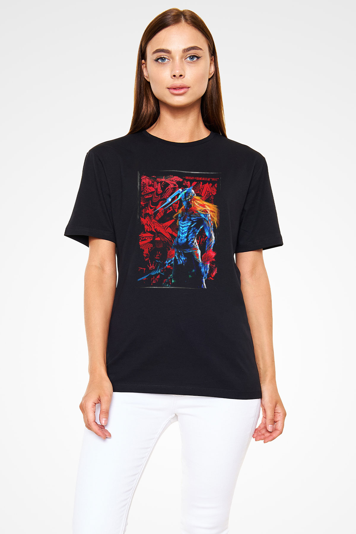 Bleach Baskılı Unisex Siyah Tişört - Tshirt