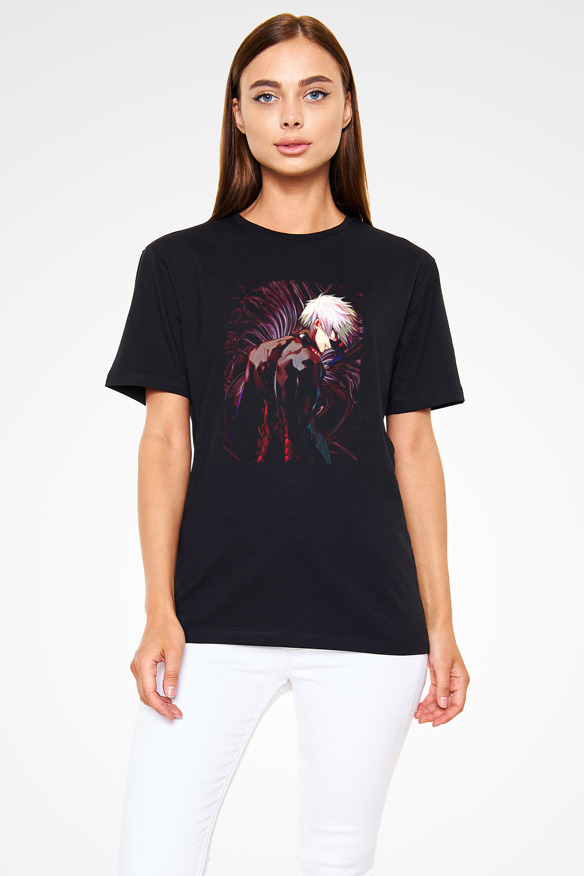 Bleach Baskılı Unisex Siyah Tişört - Tshirt