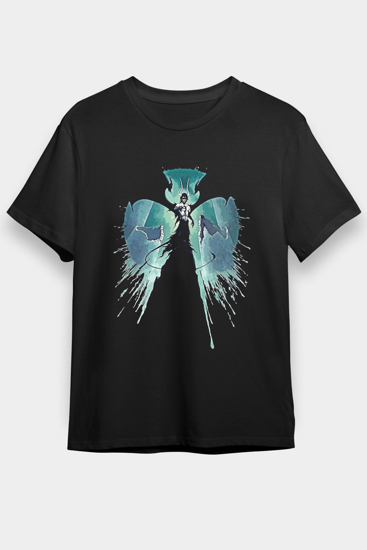 Bleach Baskılı Unisex Siyah Tişört - Tshirt