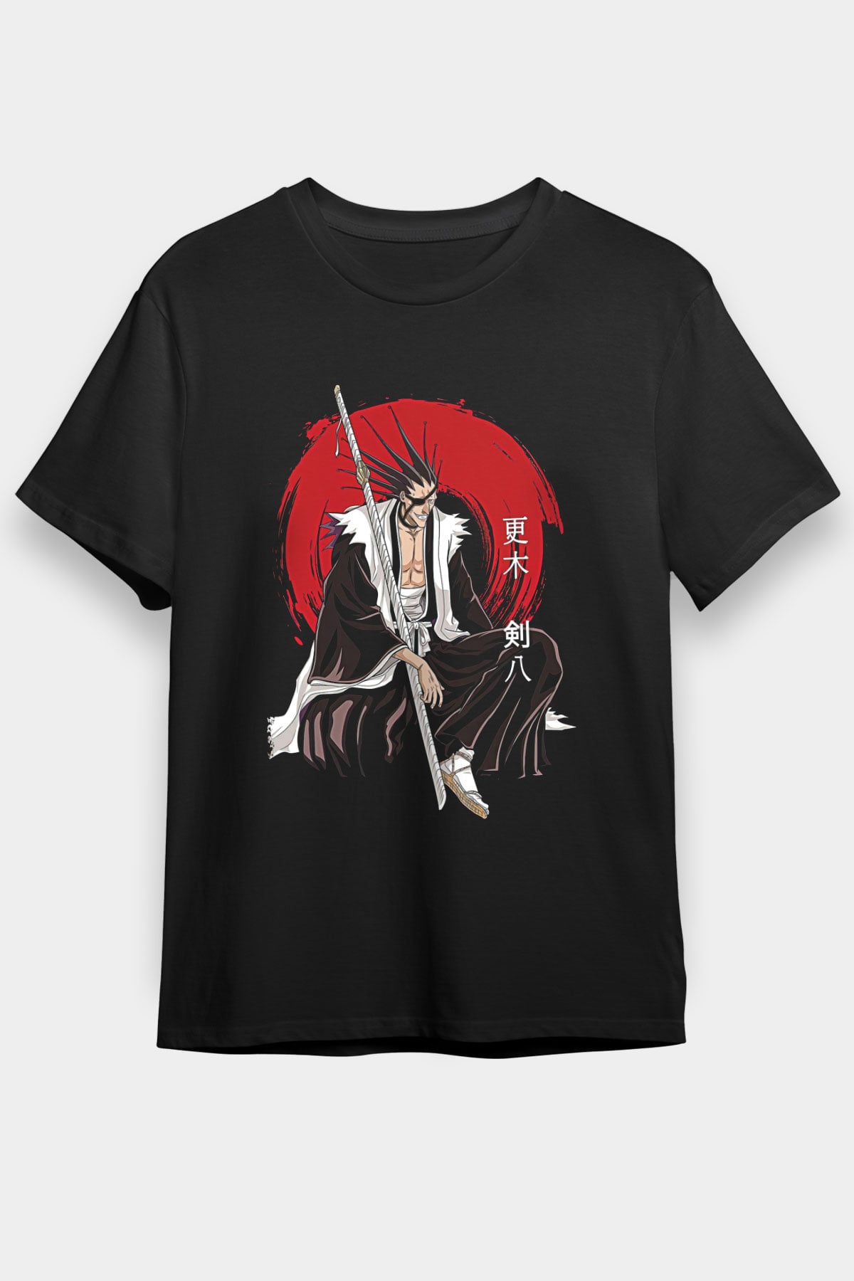 Bleach Baskılı Unisex Siyah Tişört - Tshirt
