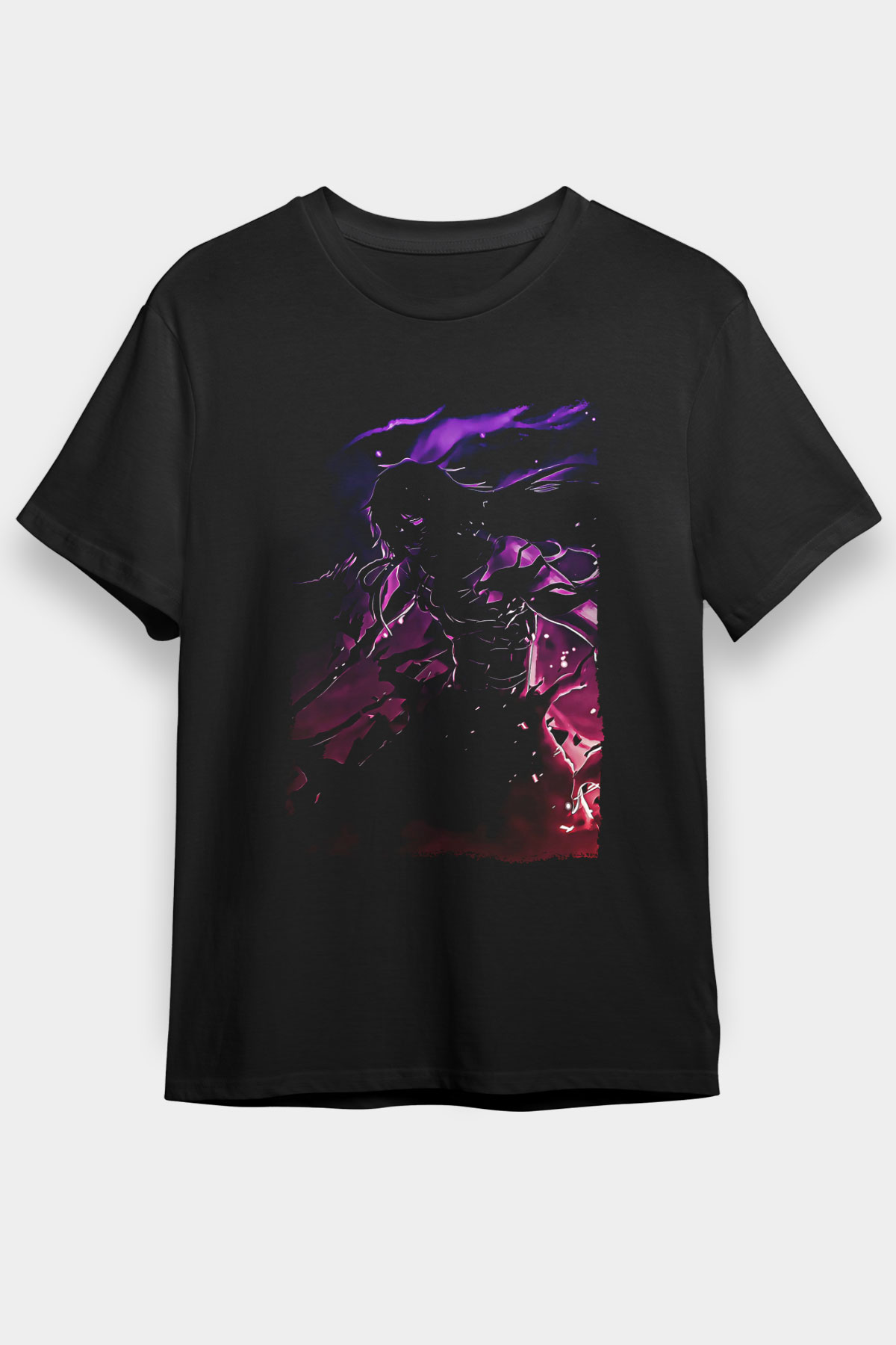 Bleach Baskılı Unisex Siyah Tişört - Tshirt