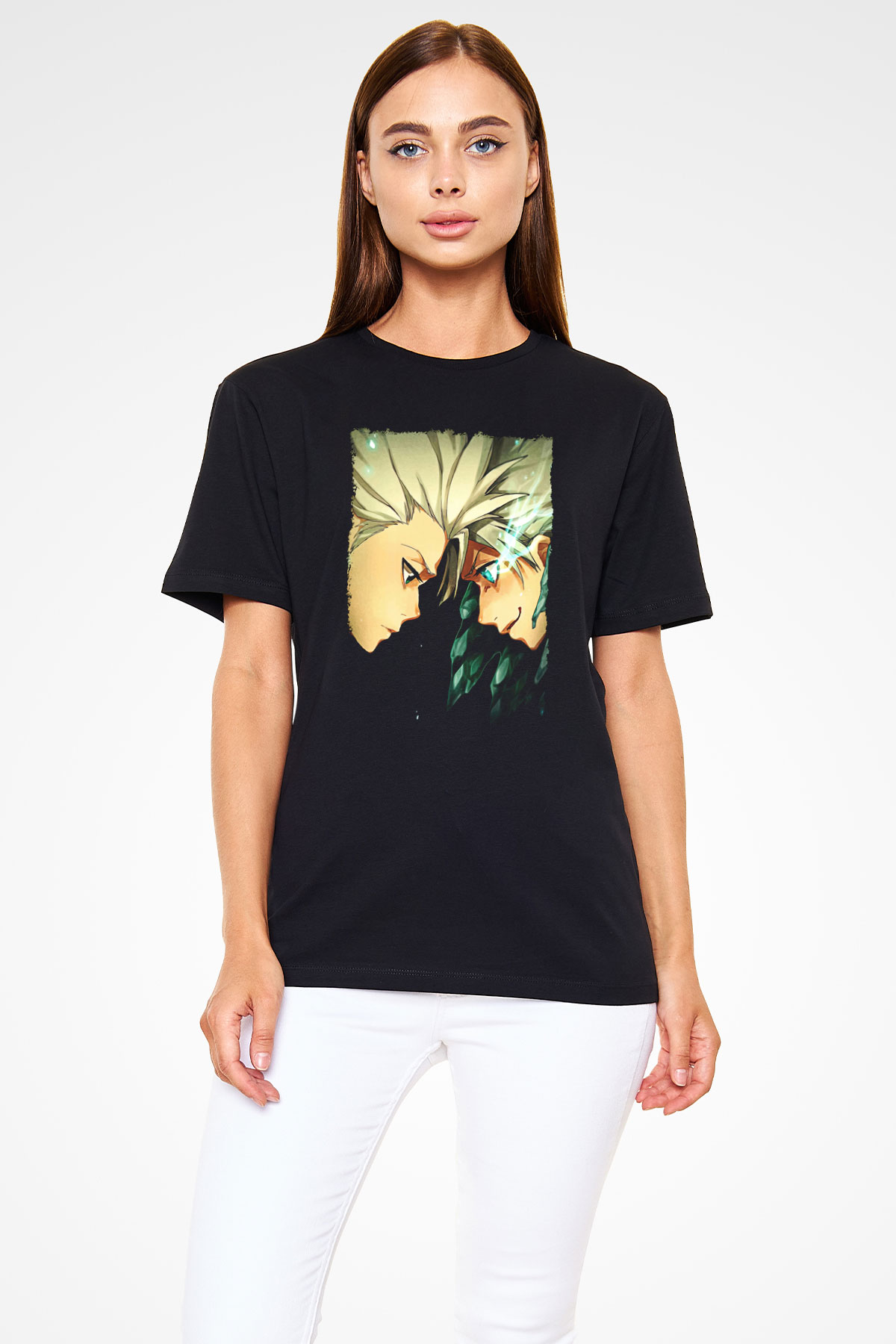 Bleach Baskılı Unisex Siyah Tişört - Tshirt