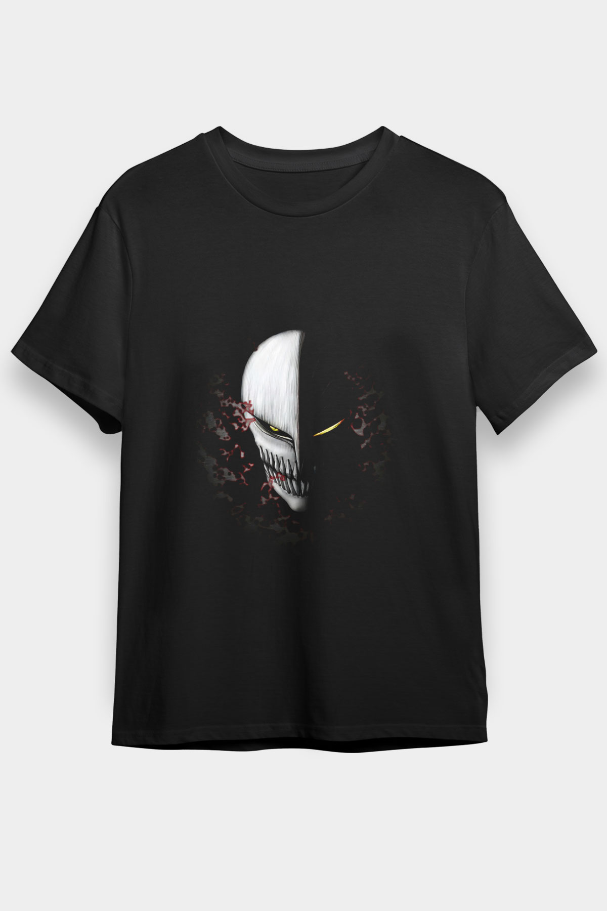 Bleach Baskılı Unisex Siyah Tişört - Tshirt