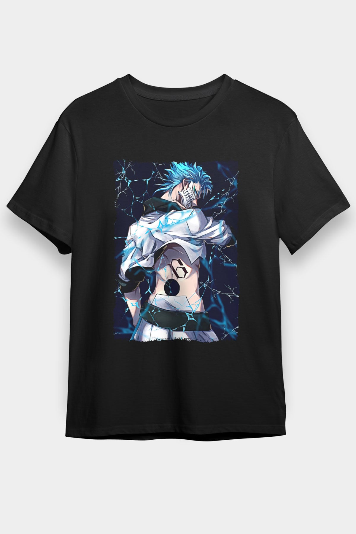 Bleach Baskılı Unisex Siyah Tişört - Tshirt