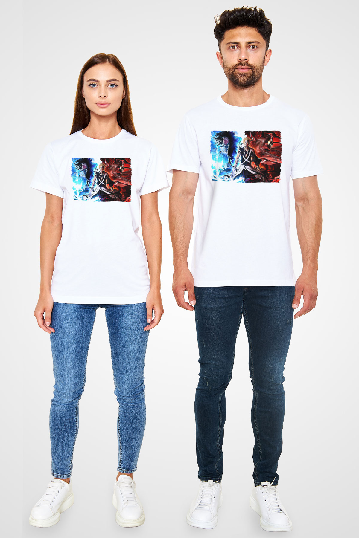 Bleach Unisex Baskılı Beyaz Tişört - Tshirt