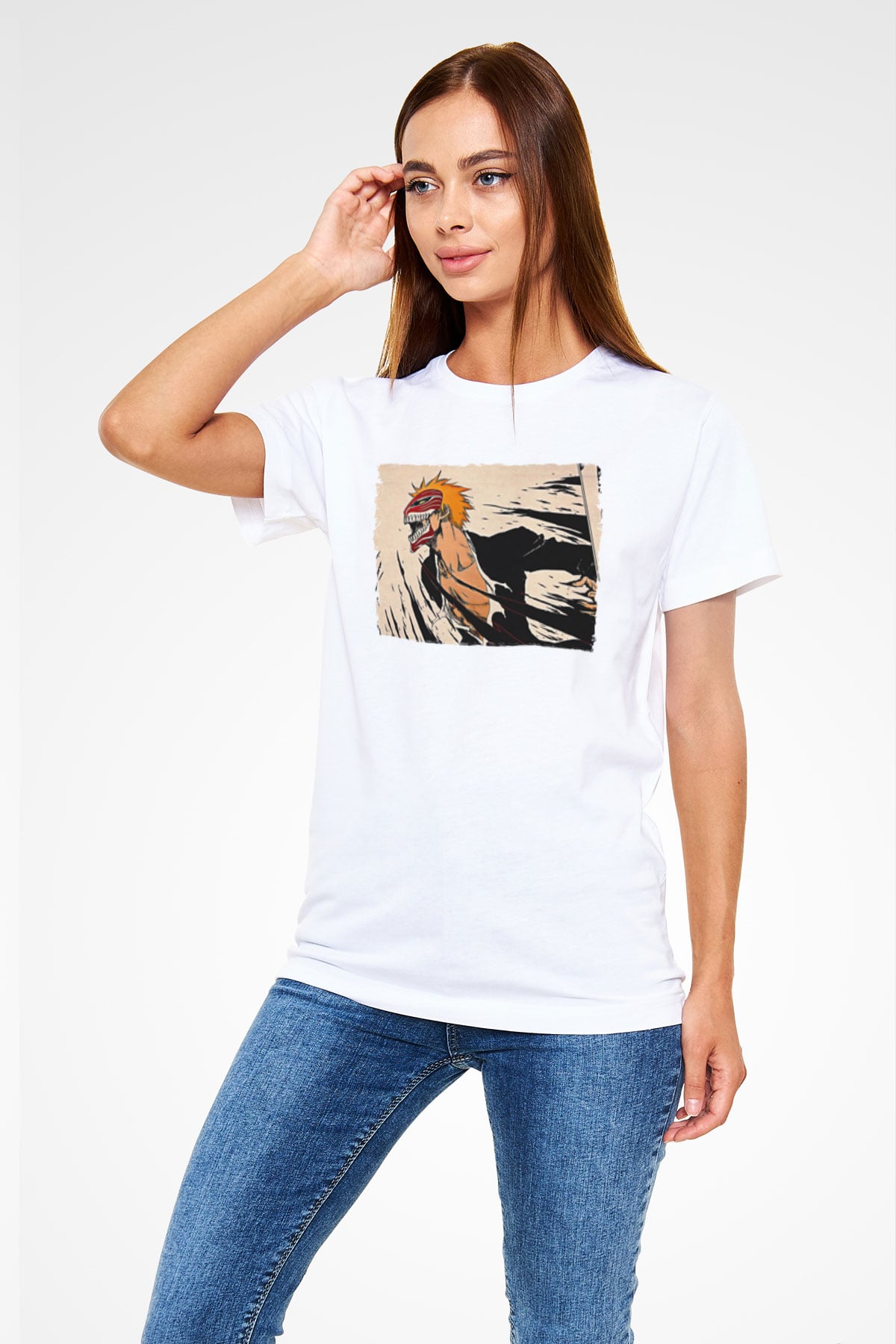 Bleach Unisex Baskılı Beyaz Tişört - Tshirt