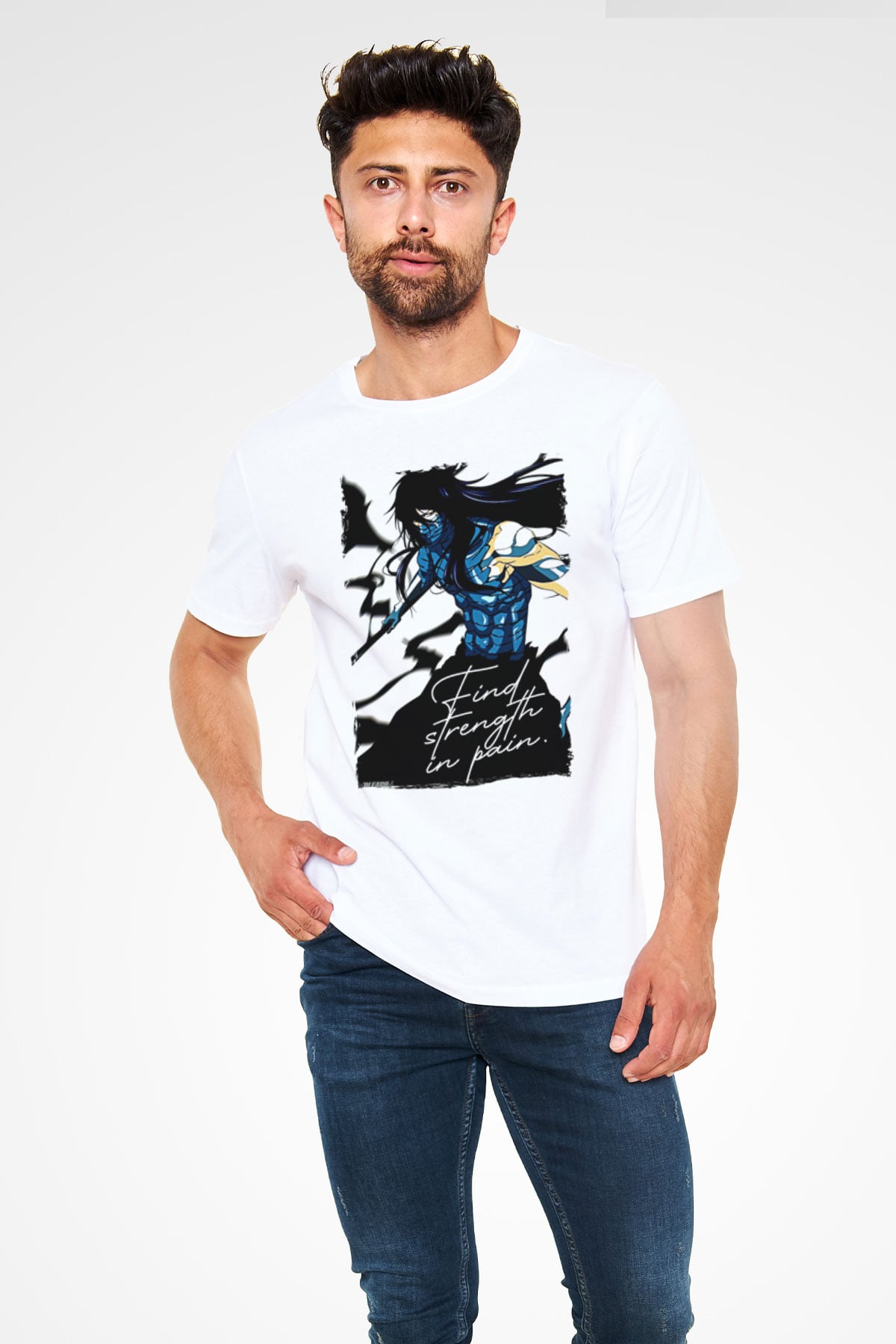 Bleach Unisex Baskılı Beyaz Tişört - Tshirt