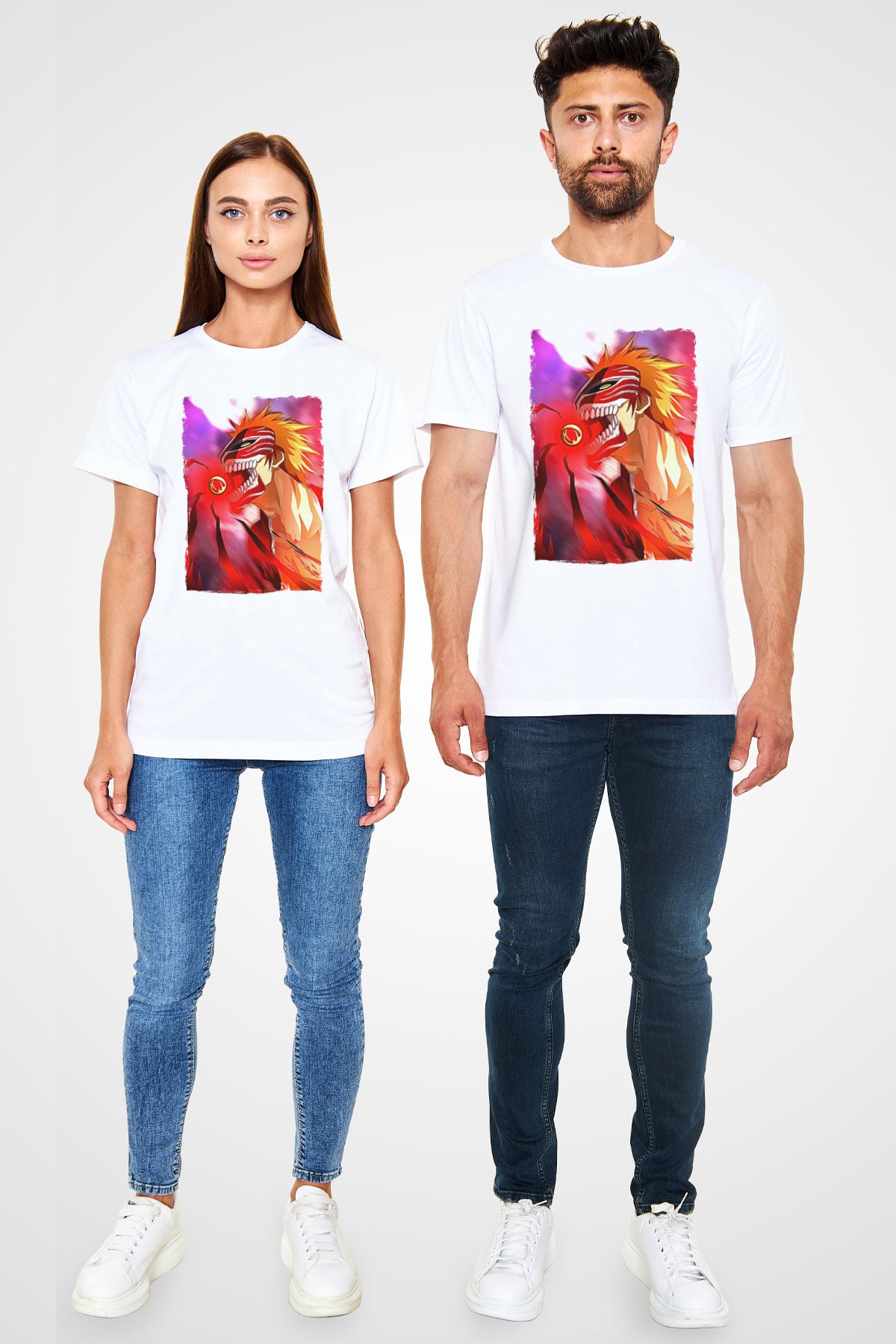 Bleach Unisex Baskılı Beyaz Tişört - Tshirt
