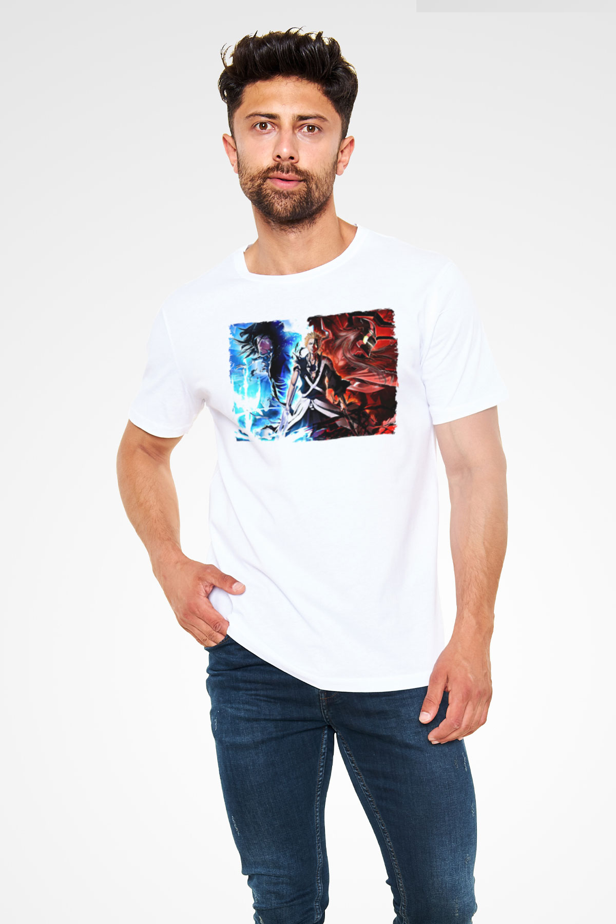 Bleach Unisex Baskılı Beyaz Tişört - Tshirt