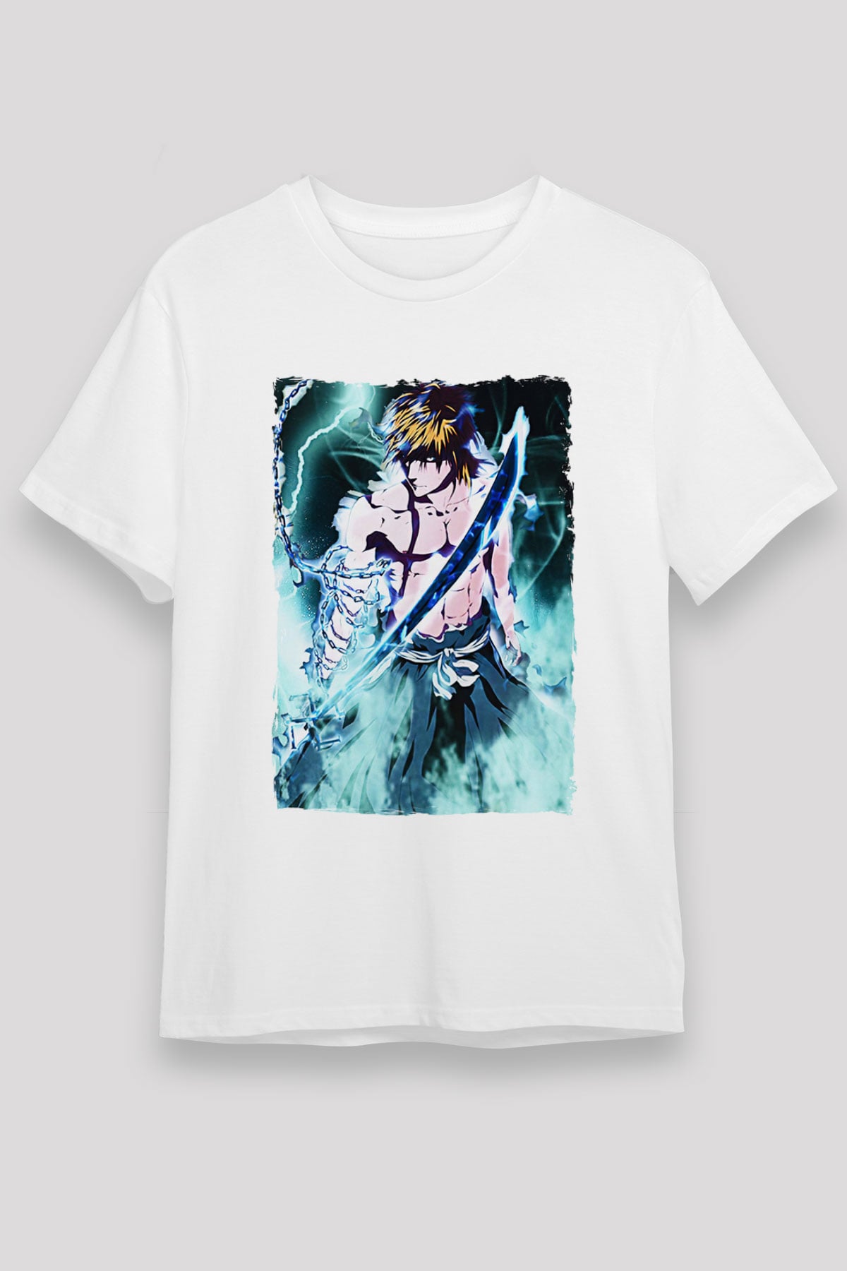 Bleach Unisex Baskılı Beyaz Tişört - Tshirt