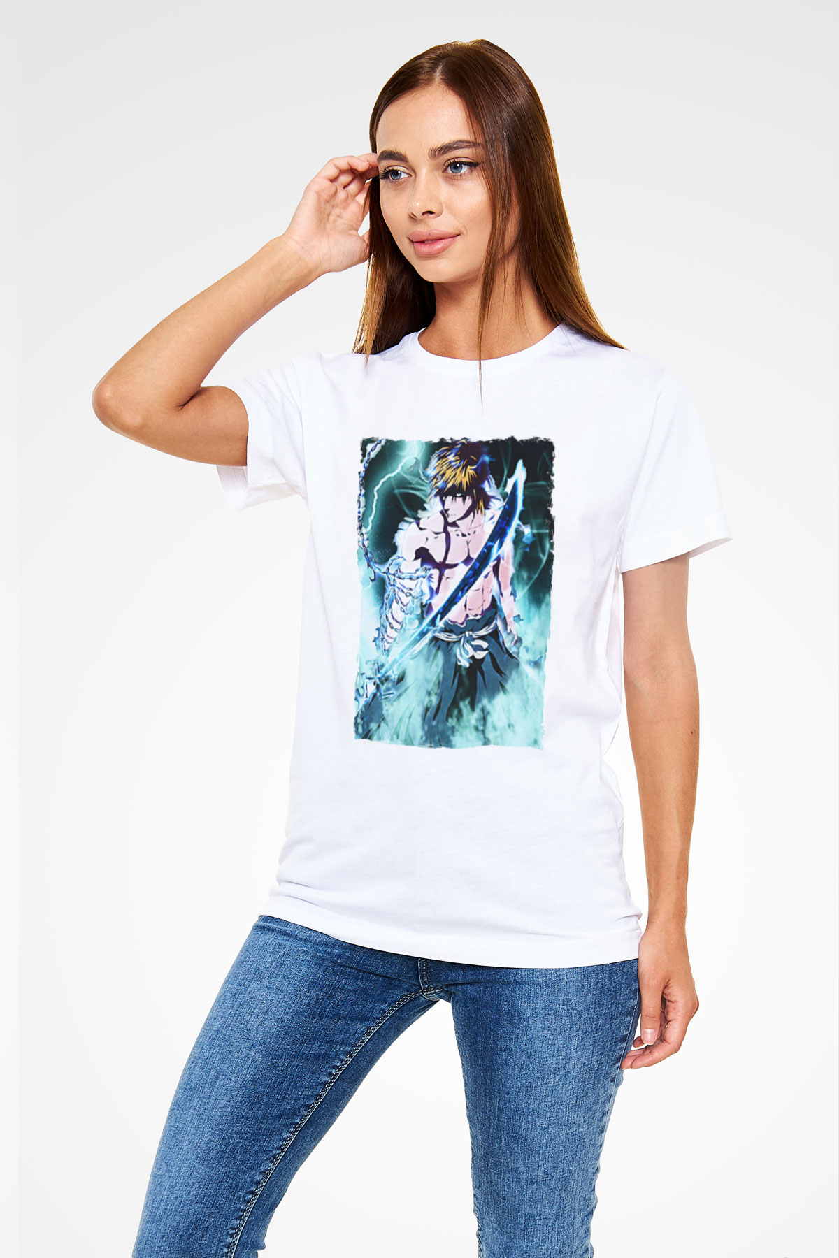 Bleach Unisex Baskılı Beyaz Tişört - Tshirt