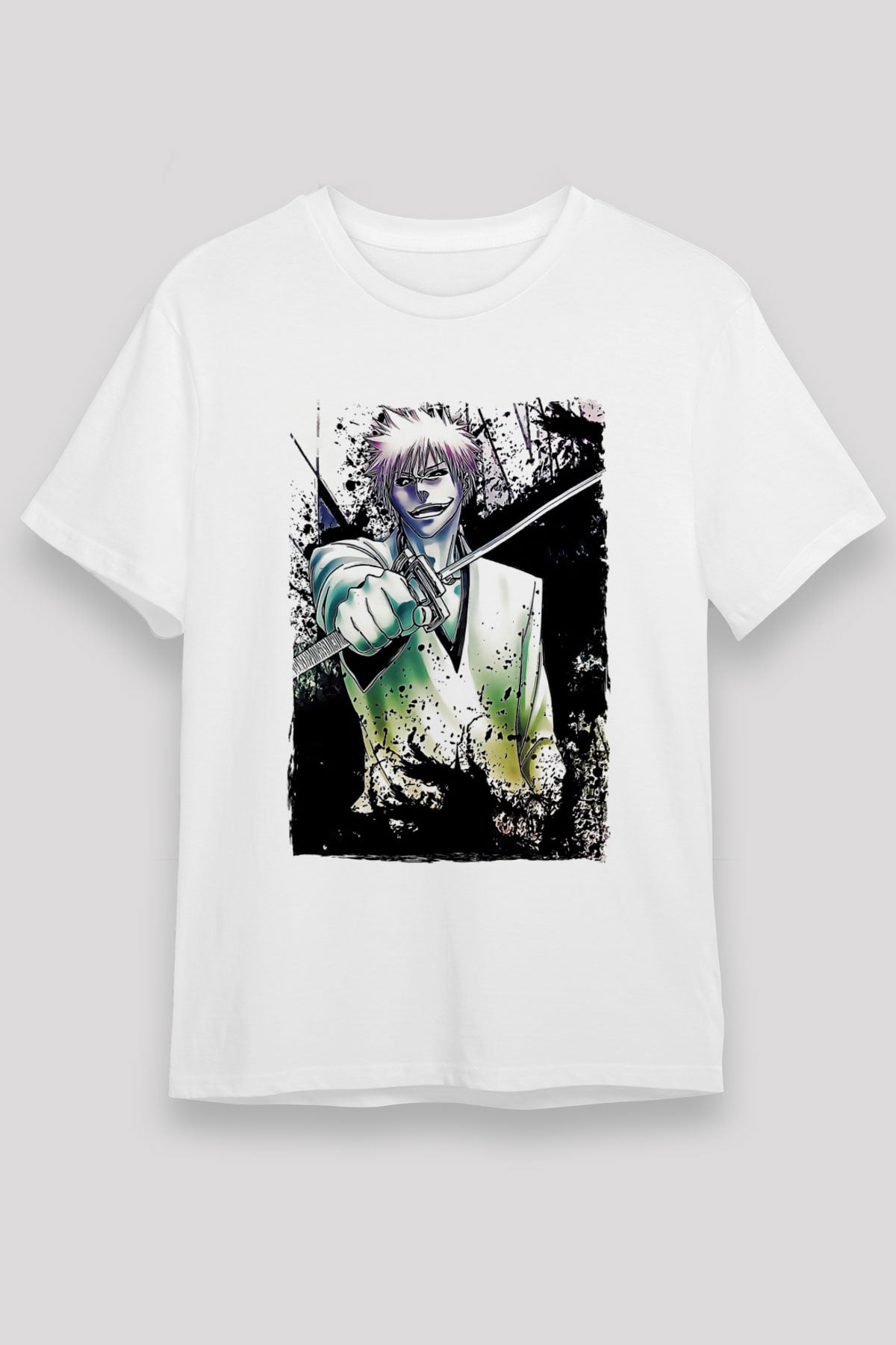 Bleach Unisex Baskılı Beyaz Tişört - Tshirt