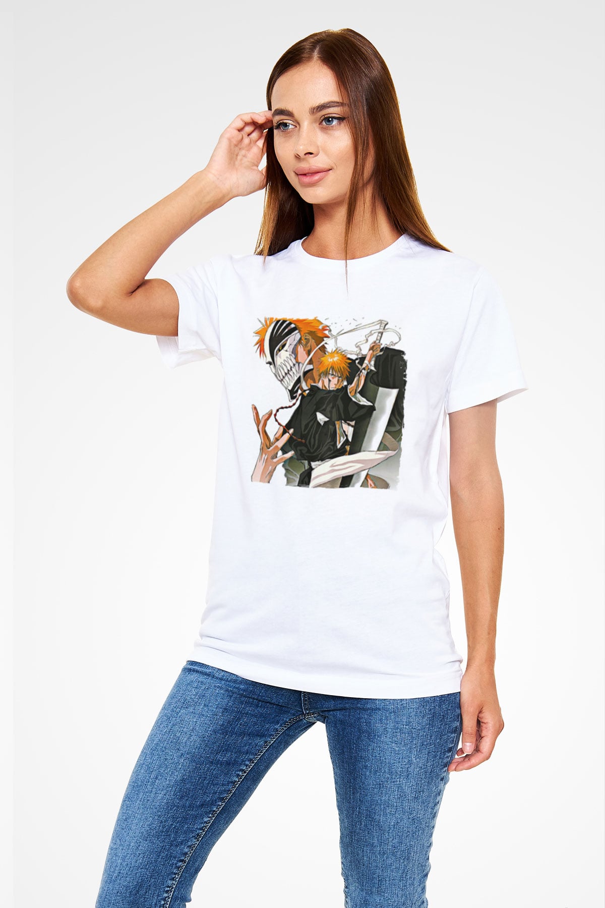 Bleach Unisex Baskılı Beyaz Tişört - Tshirt
