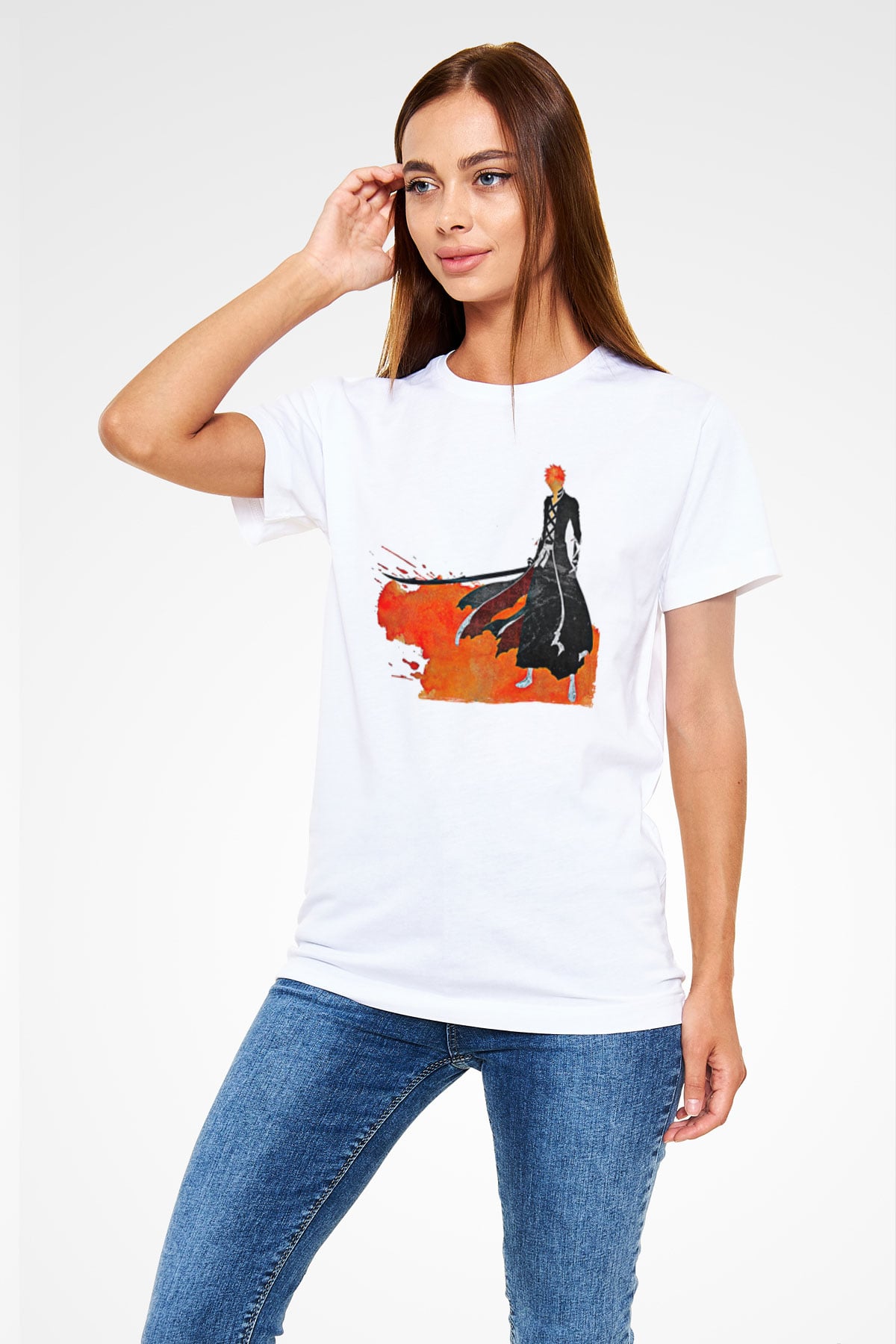 Bleach Unisex Baskılı Beyaz Tişört - Tshirt