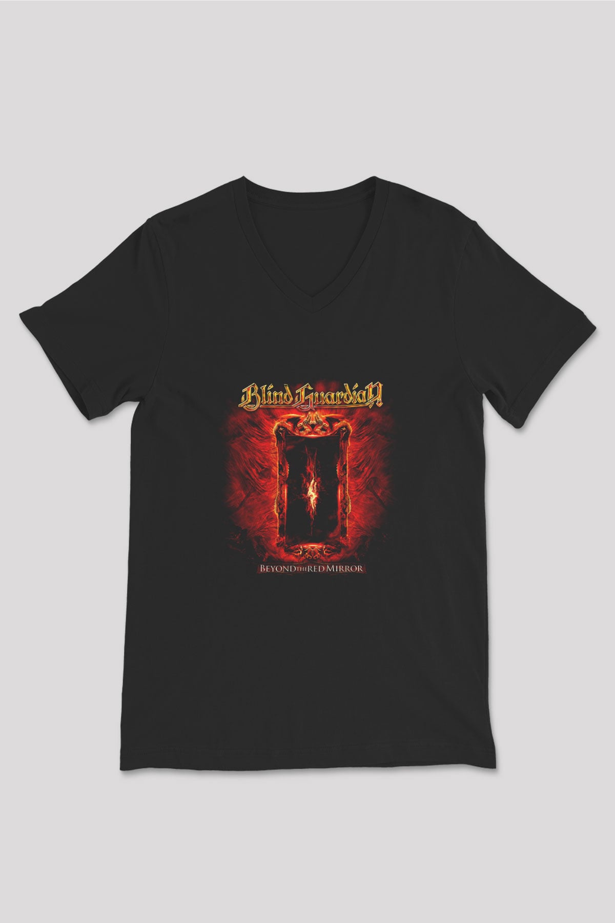 Blind Guardian Baskılı Unisex Siyah V Yaka Tişört