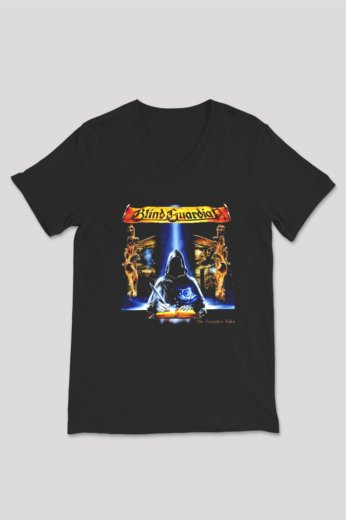 Blind Guardian Siyah Unisex V Yaka Tişört T-Shirt