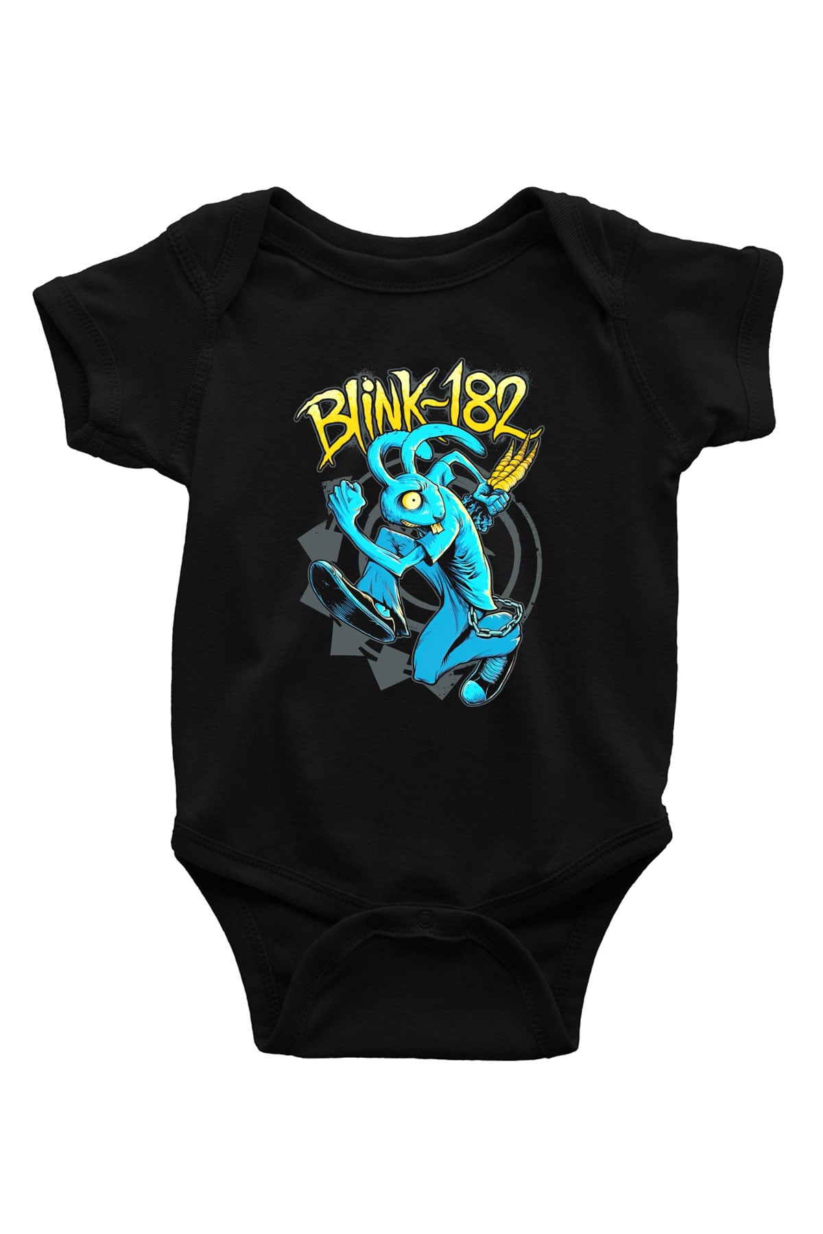 Blink 182 Baskılı Siyah Bebek Body - Zıbın