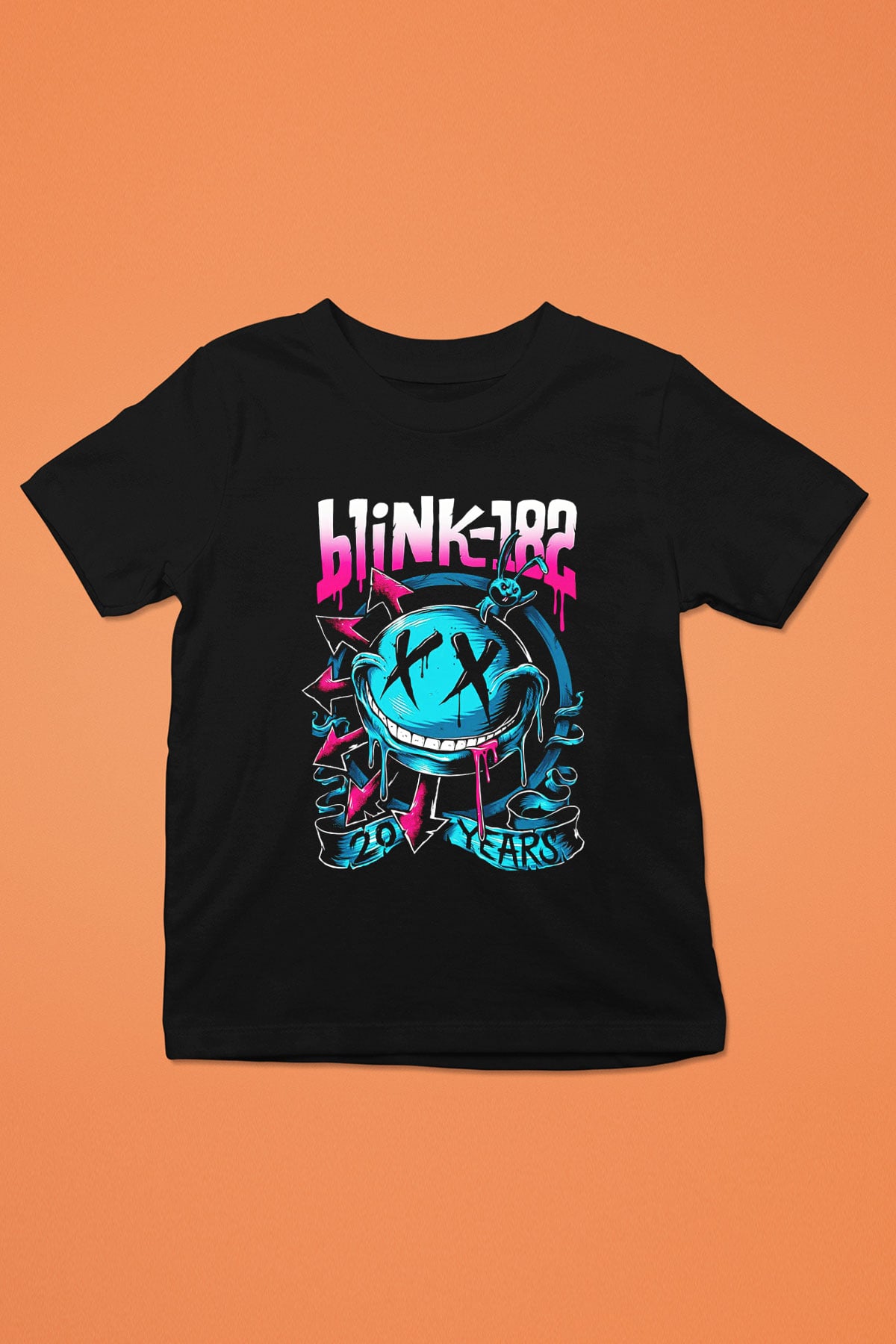 Blink 182 Baskılı Siyah Unisex Çocuk Tişört