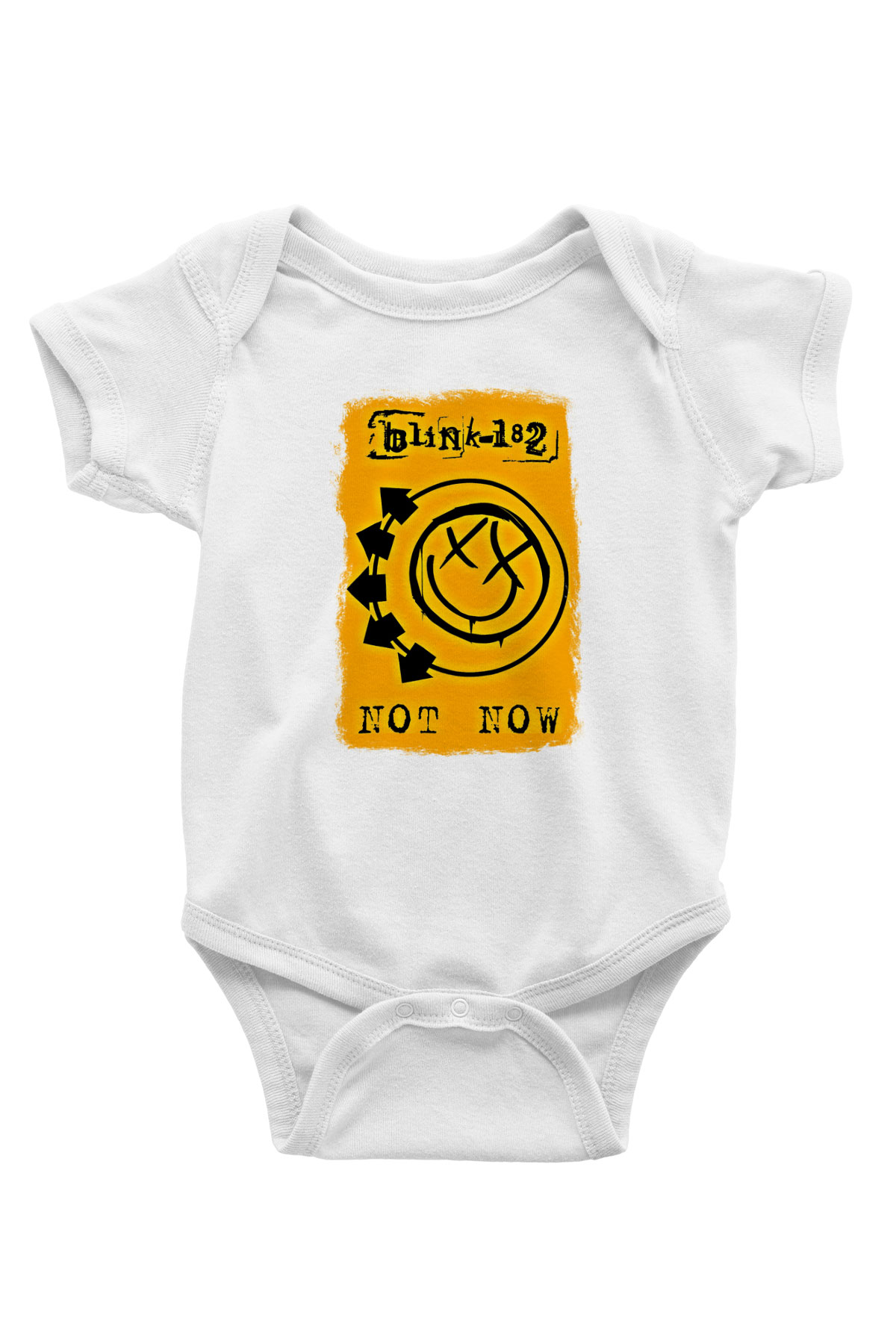 Blink-182 Baskılı Unisex Beyaz Bebek Body - Zıbın