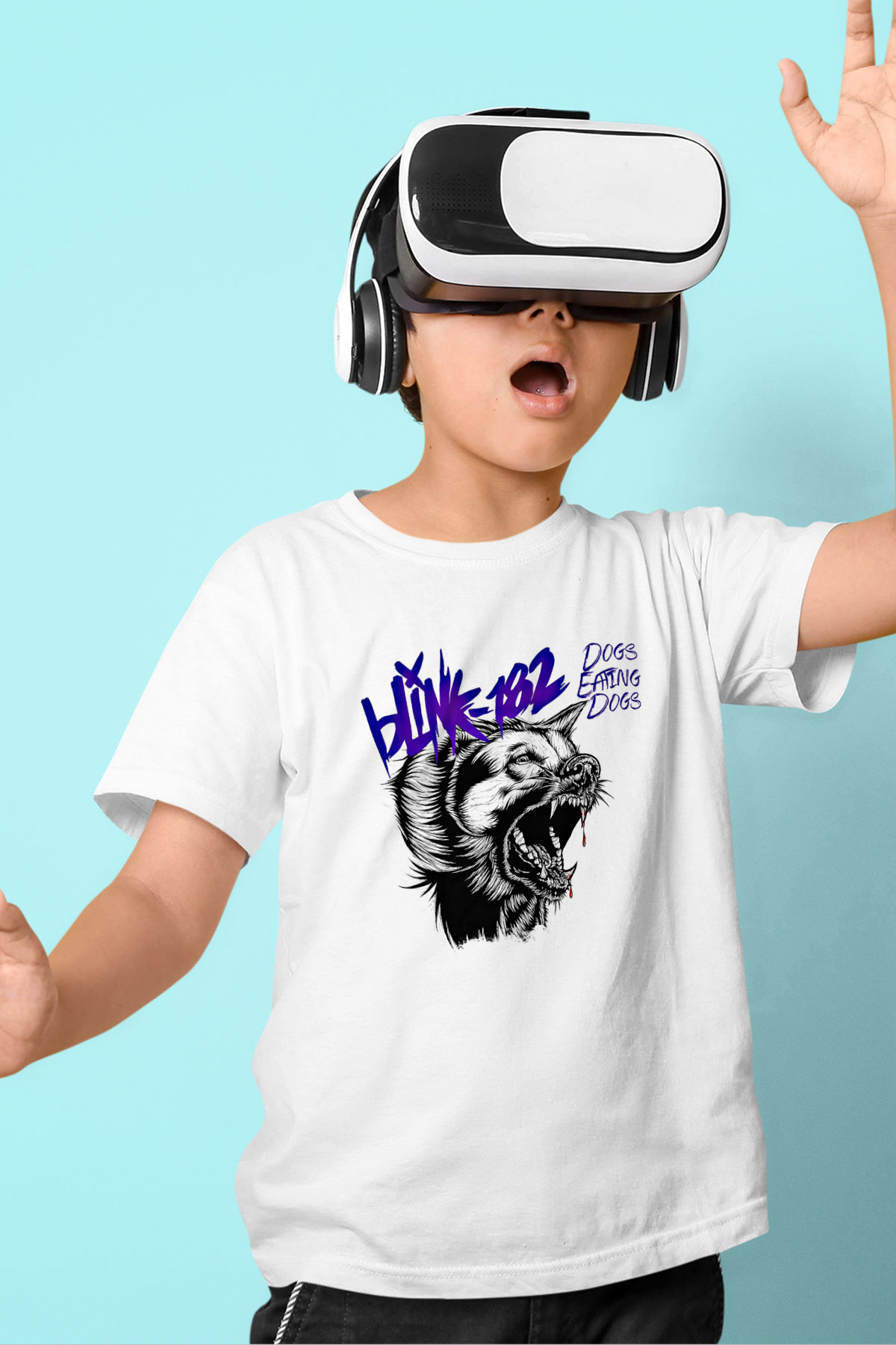 Blink-182 Baskılı Unisex Beyaz Çocuk Tişört