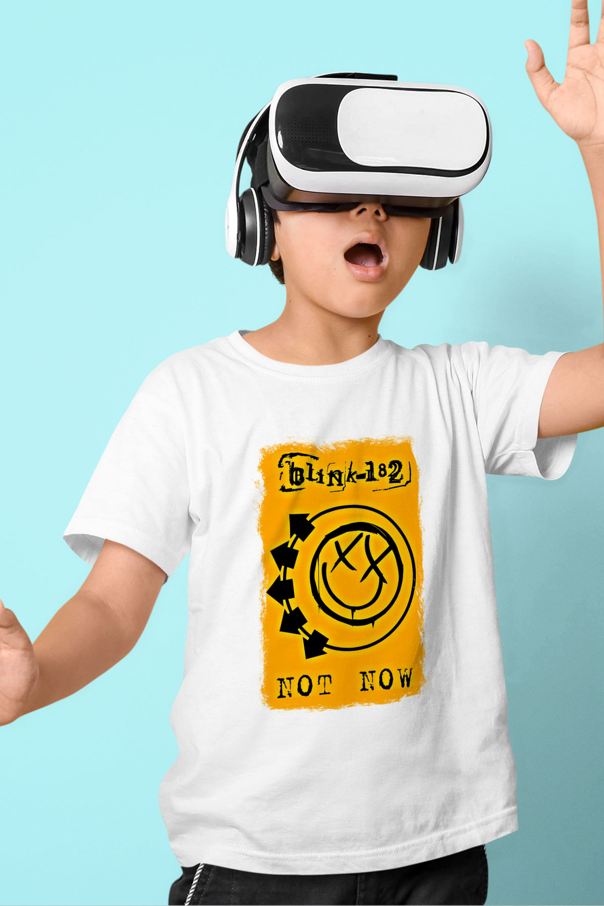 Blink-182 Baskılı Unisex Beyaz Çocuk Tişört