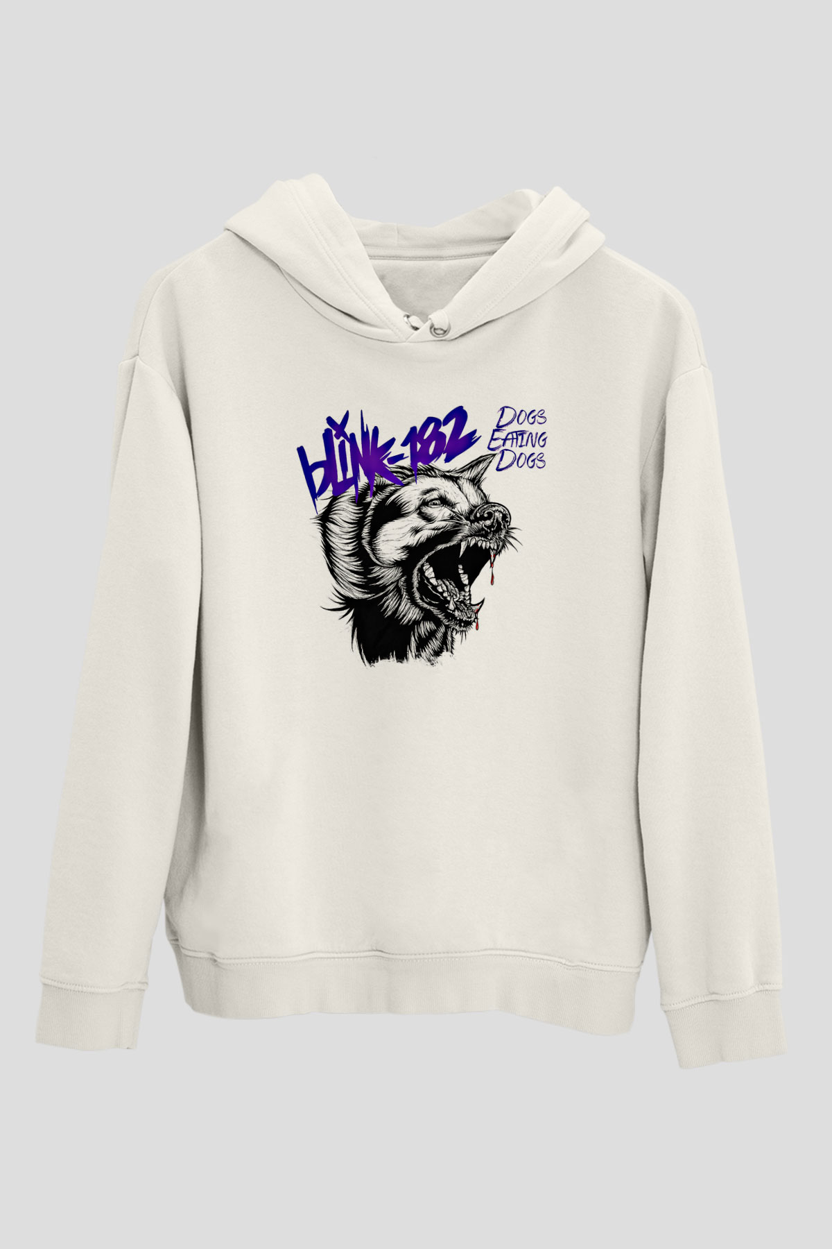 Blink-182 Baskılı Unisex Beyaz Hoodie