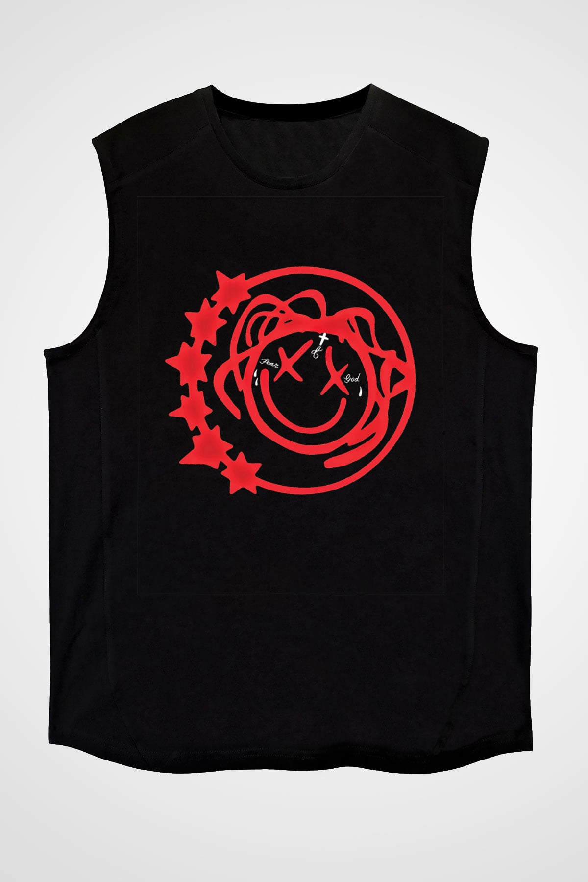 Blink-182 Baskılı Unisex Siyah Kolsuz Tişört