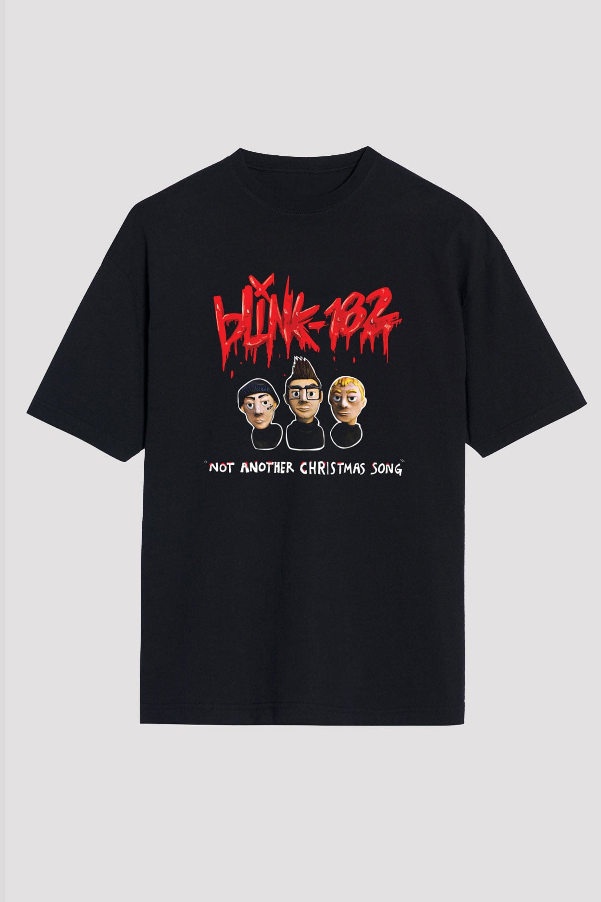 Blink-182 Baskılı Unisex Siyah Oversize Tişört