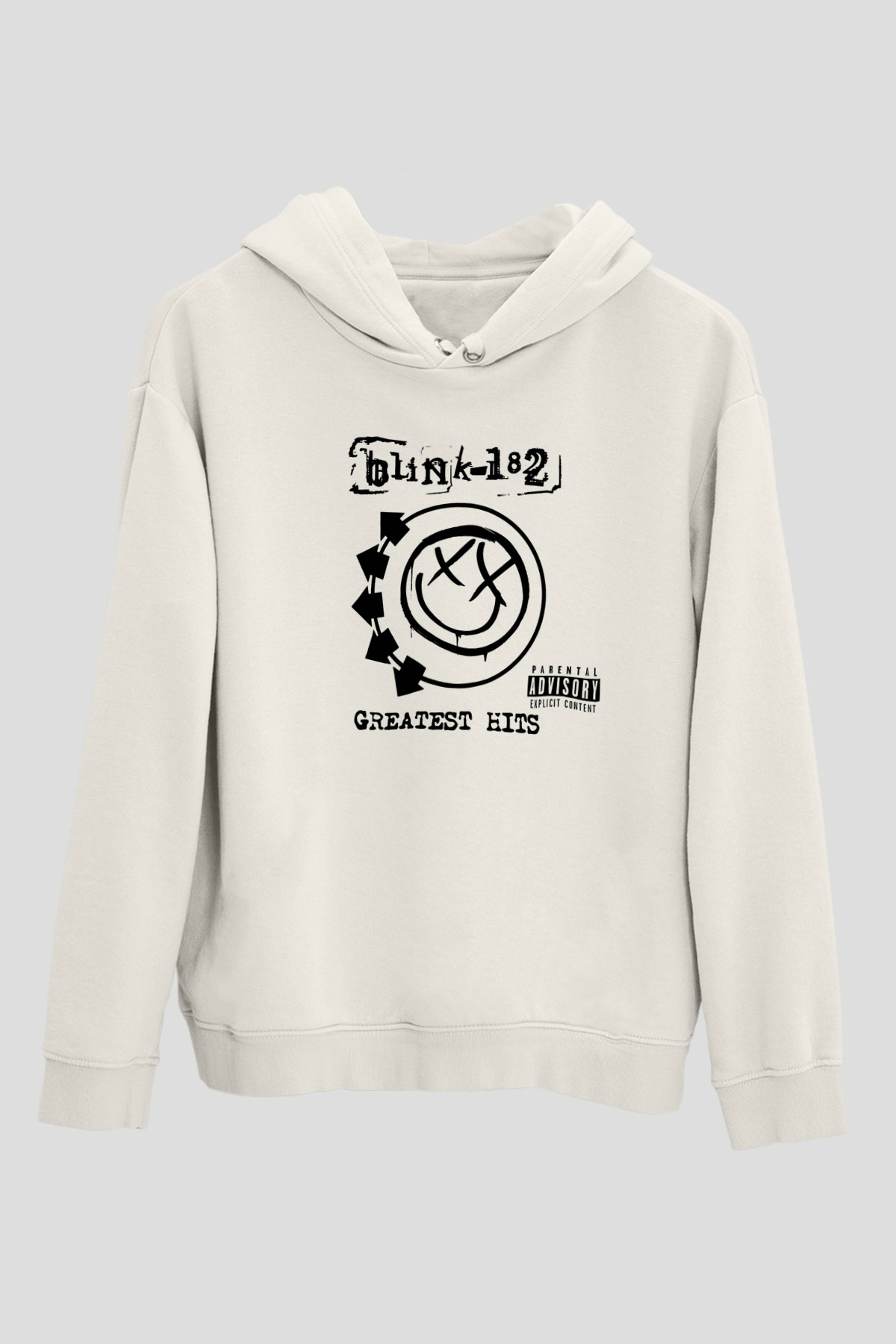 Blink 182 Beyaz Unisex Kapşonlu Sweatshirt