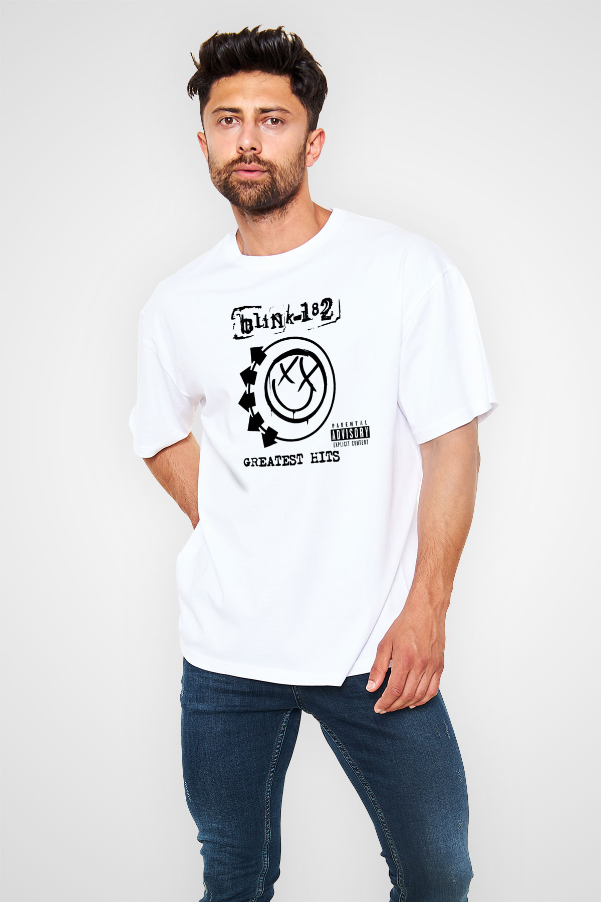 Blink 182 Beyaz Unisex Oversize Tişört T-Shirt
