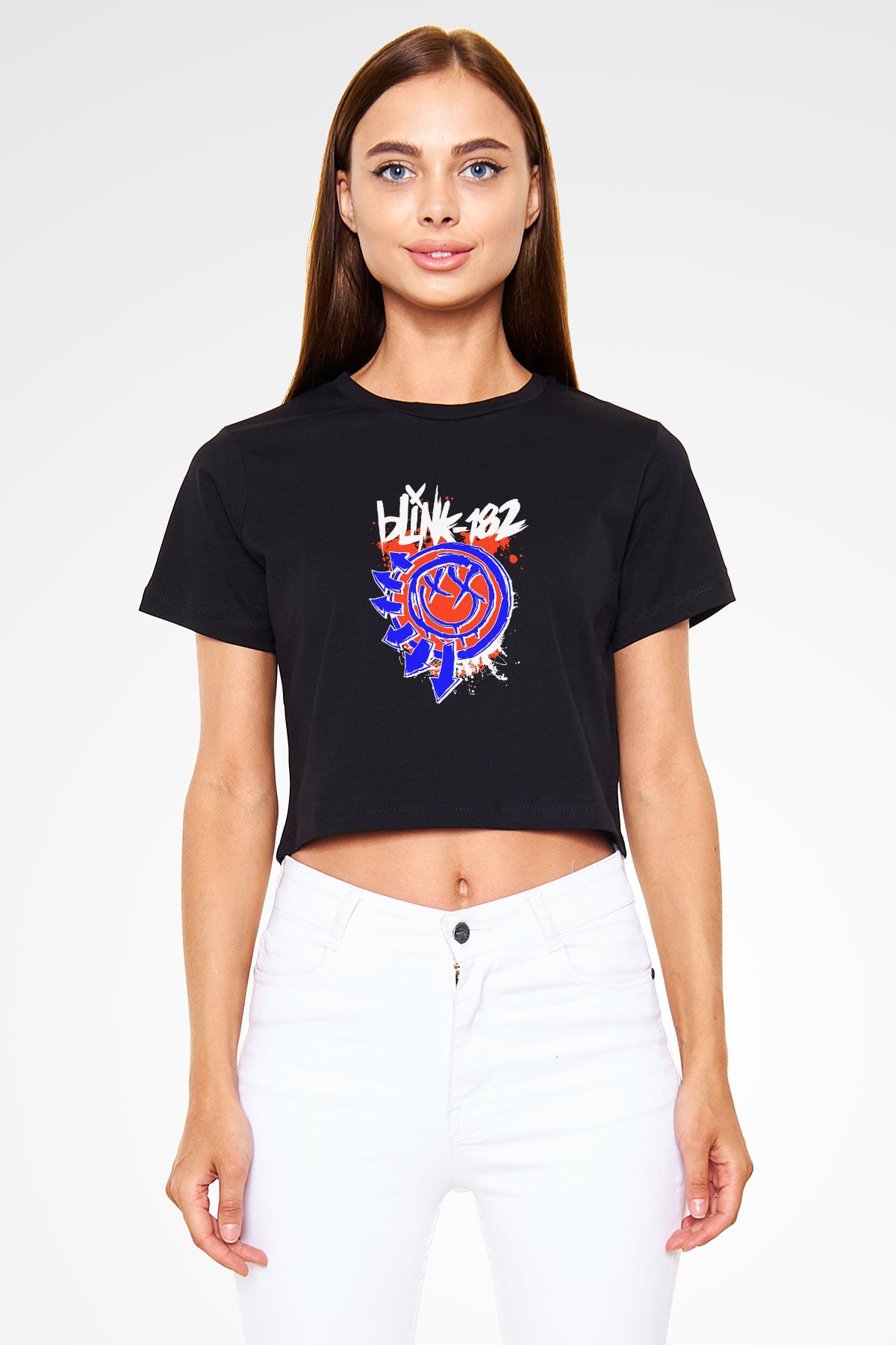 Blink 182 Siyah Crop Top Tişört