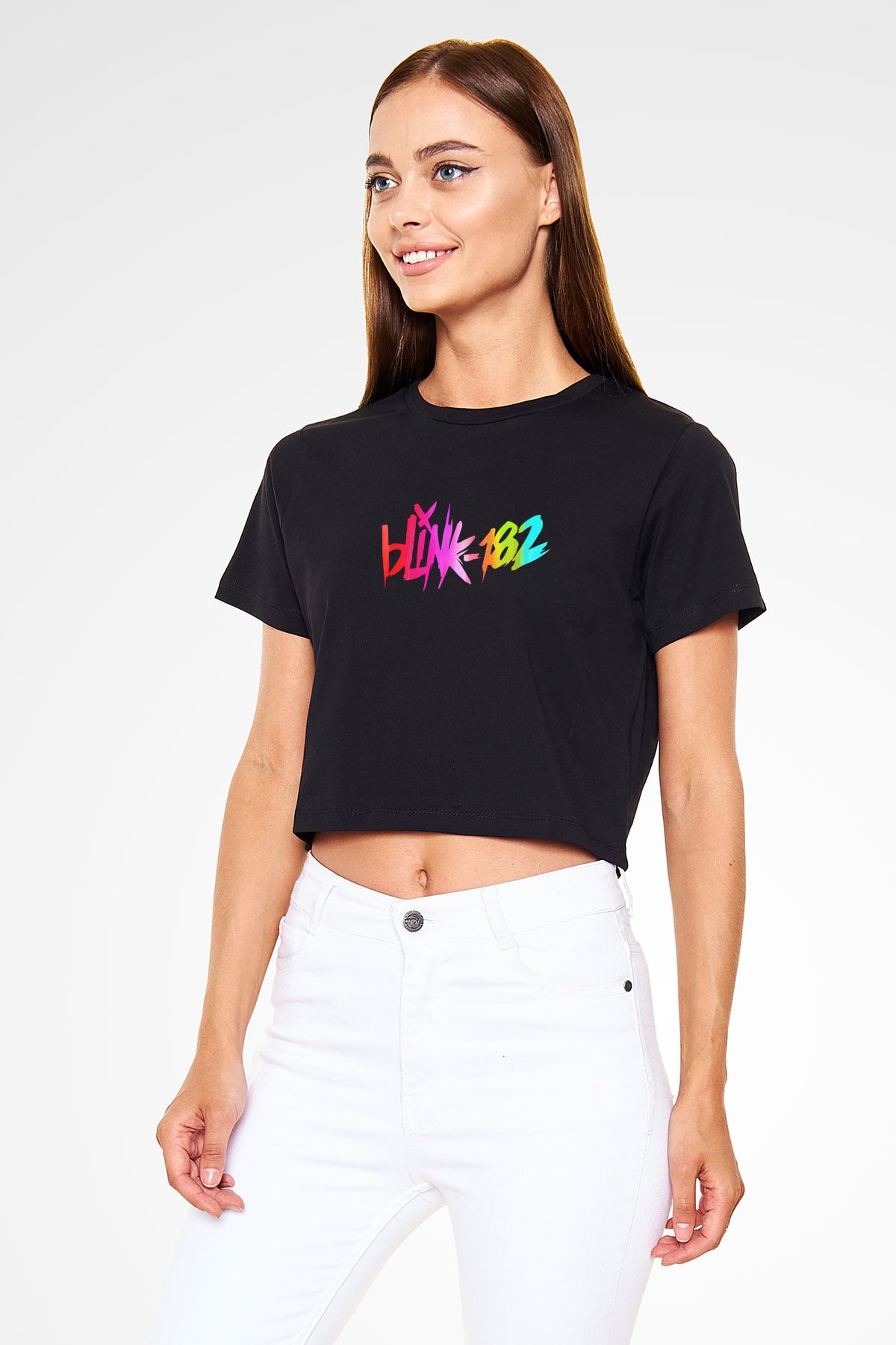 Blink 182 Siyah  Crop Top Tişört
