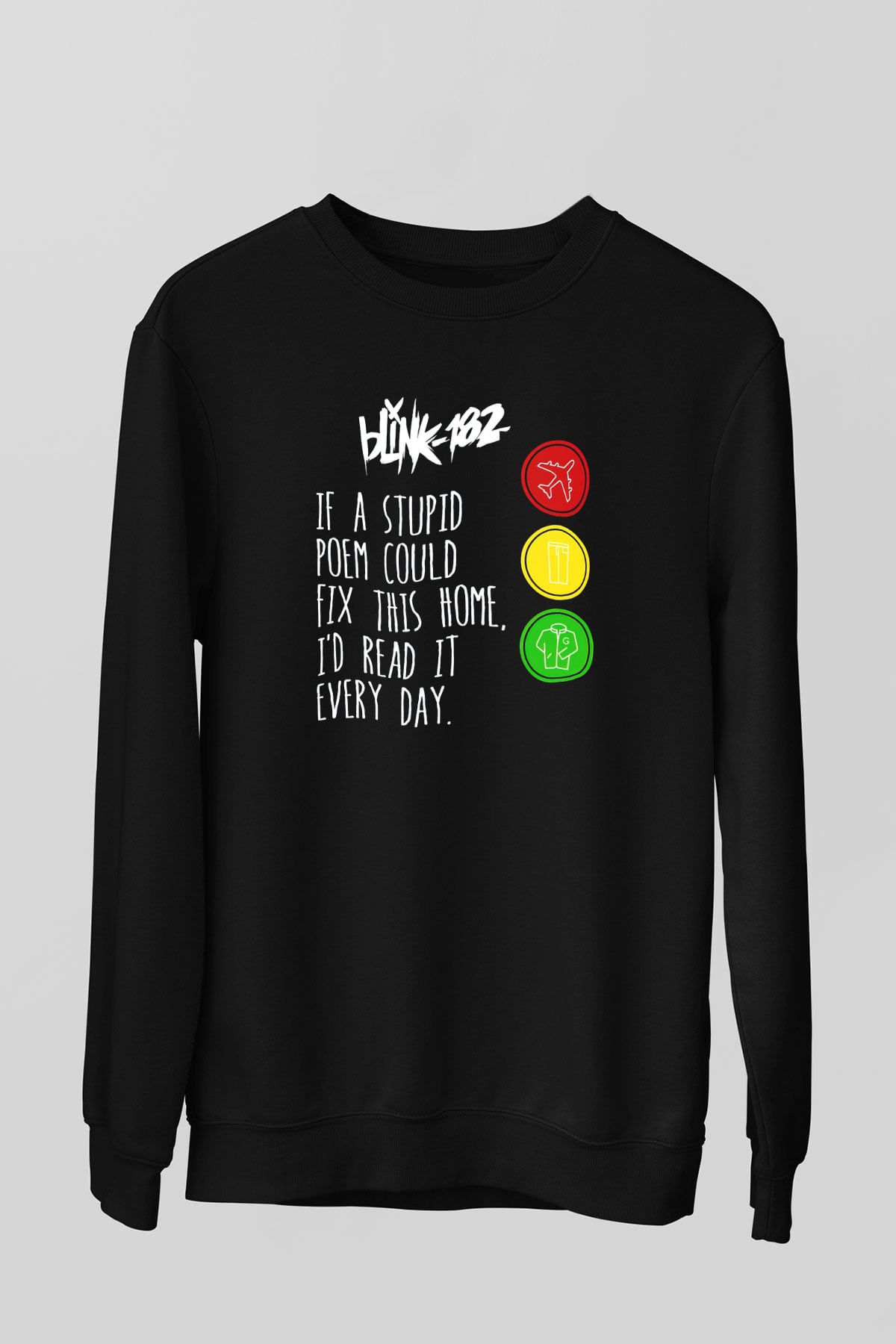 Blink 182 Siyah Unisex Sweatshirt