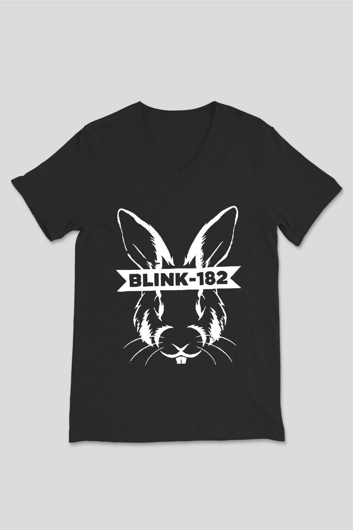 Blink 182 Siyah Unisex V Yaka Tişört