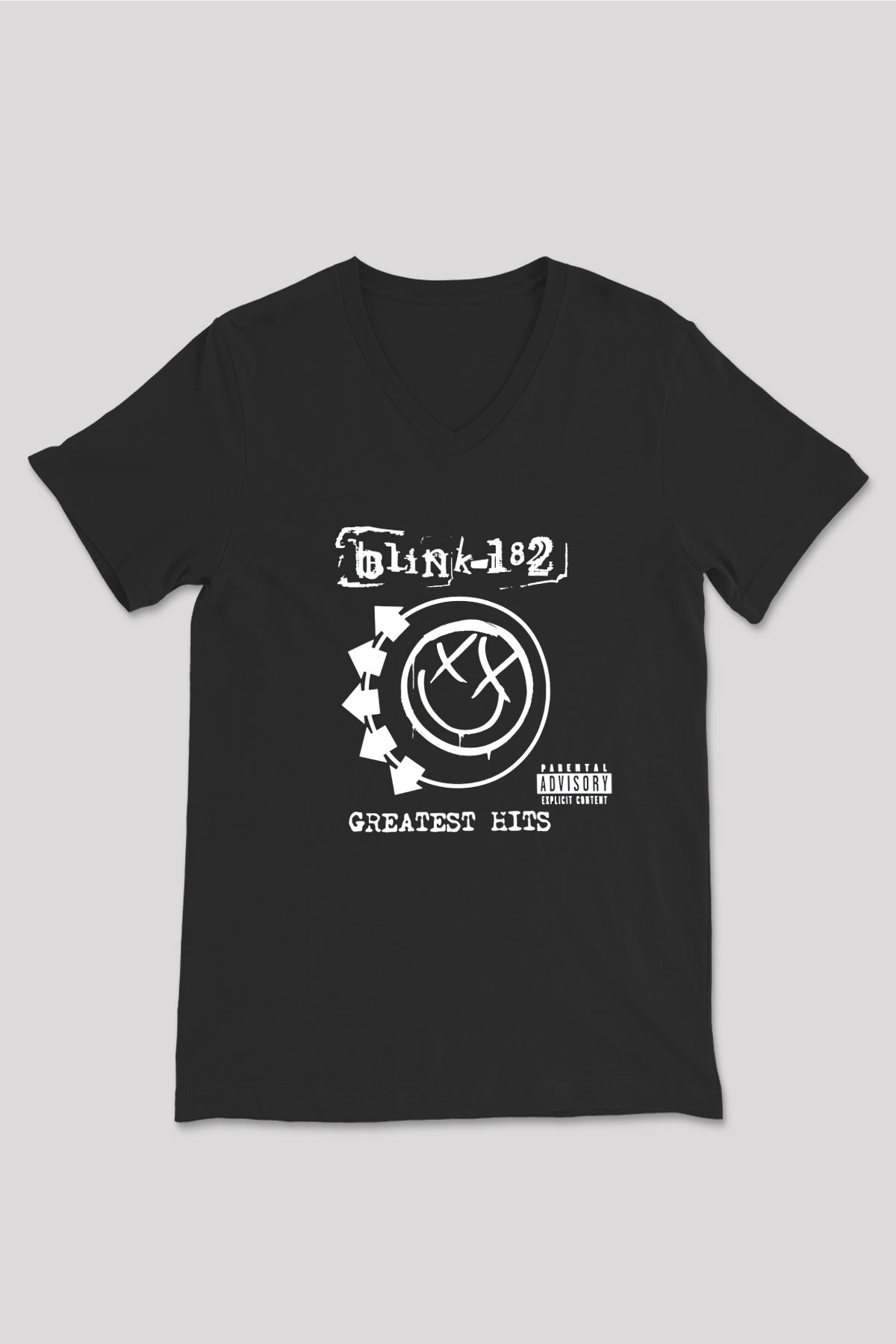 Blink 182 Siyah Unisex V Yaka Tişört T-Shirt