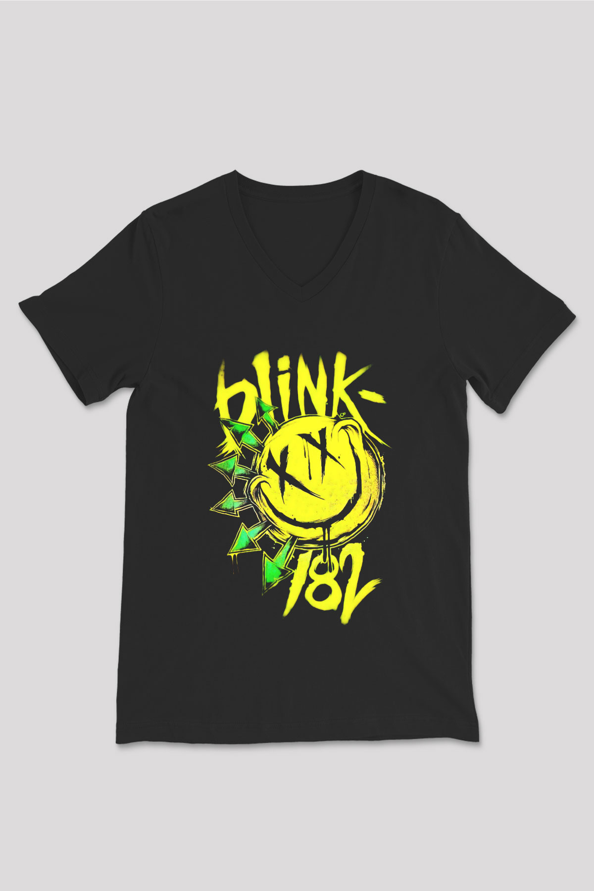 Blink 182 Siyah Unisex V Yaka Tişört T-Shirt