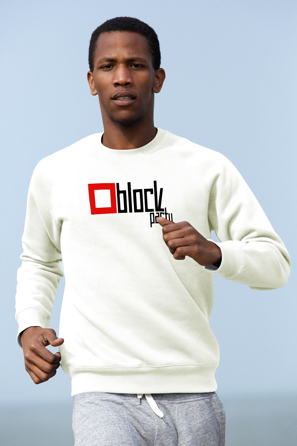Bloc Party Beyaz Unisex Sweatshirt
