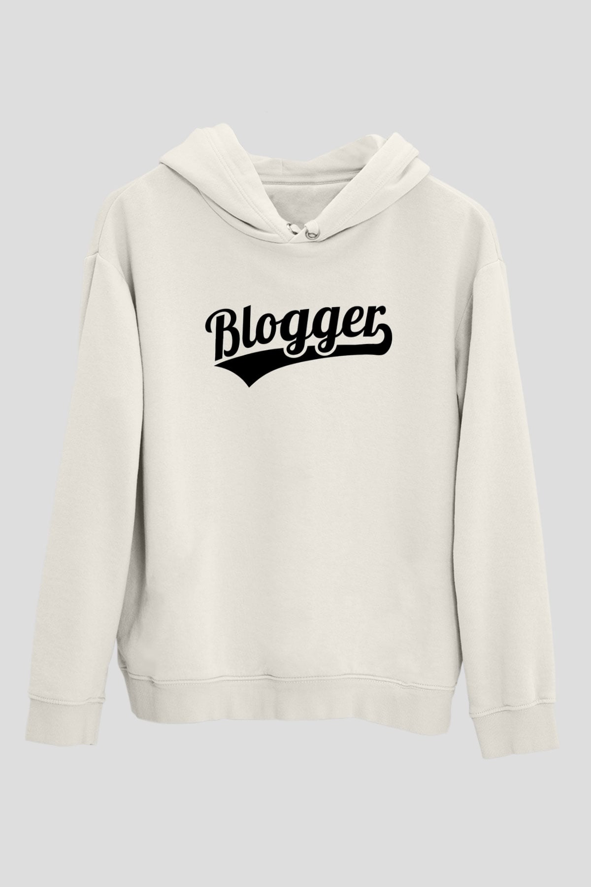 Blogger Beyaz Unisex Kapüşonlu Sweatshirt
