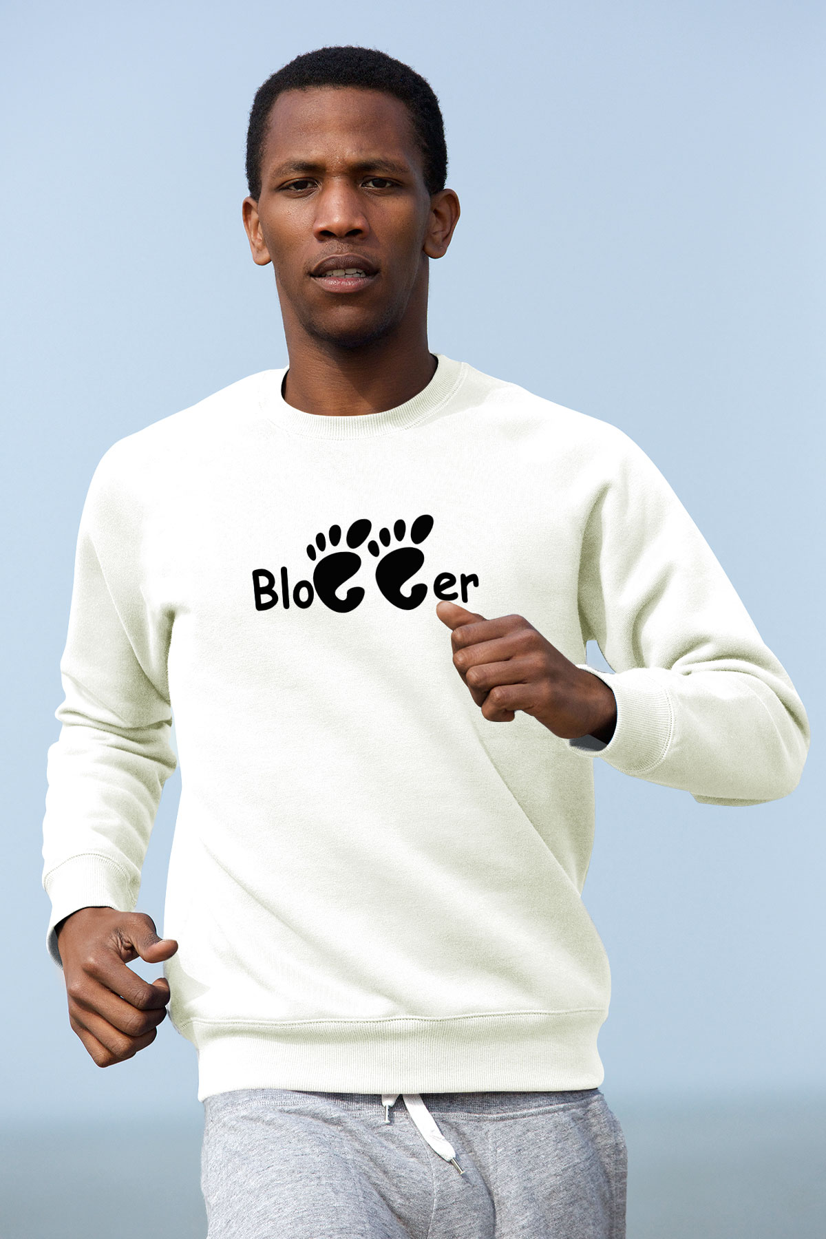 Blogger Beyaz Unisex Sweatshirt