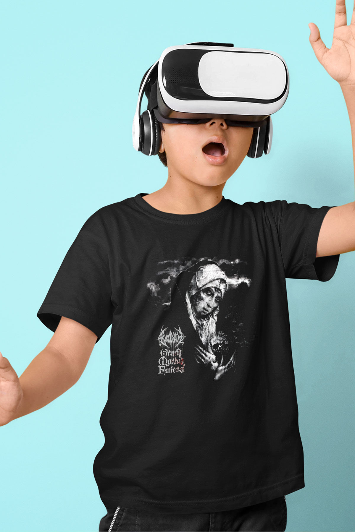 Bloodbath Baskılı Siyah Unisex Çocuk Tişört
