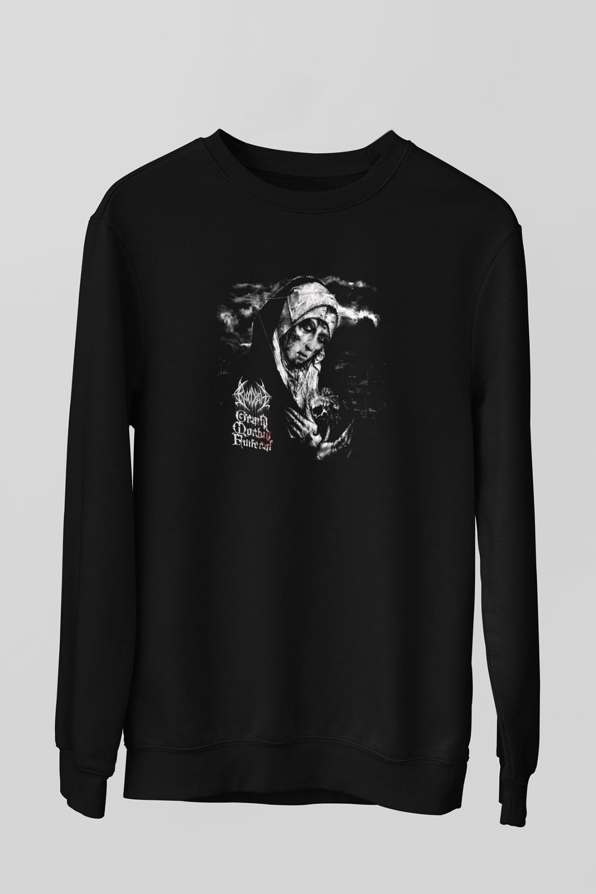 Bloodbath Baskılı Unisex Siyah Sweatshirt