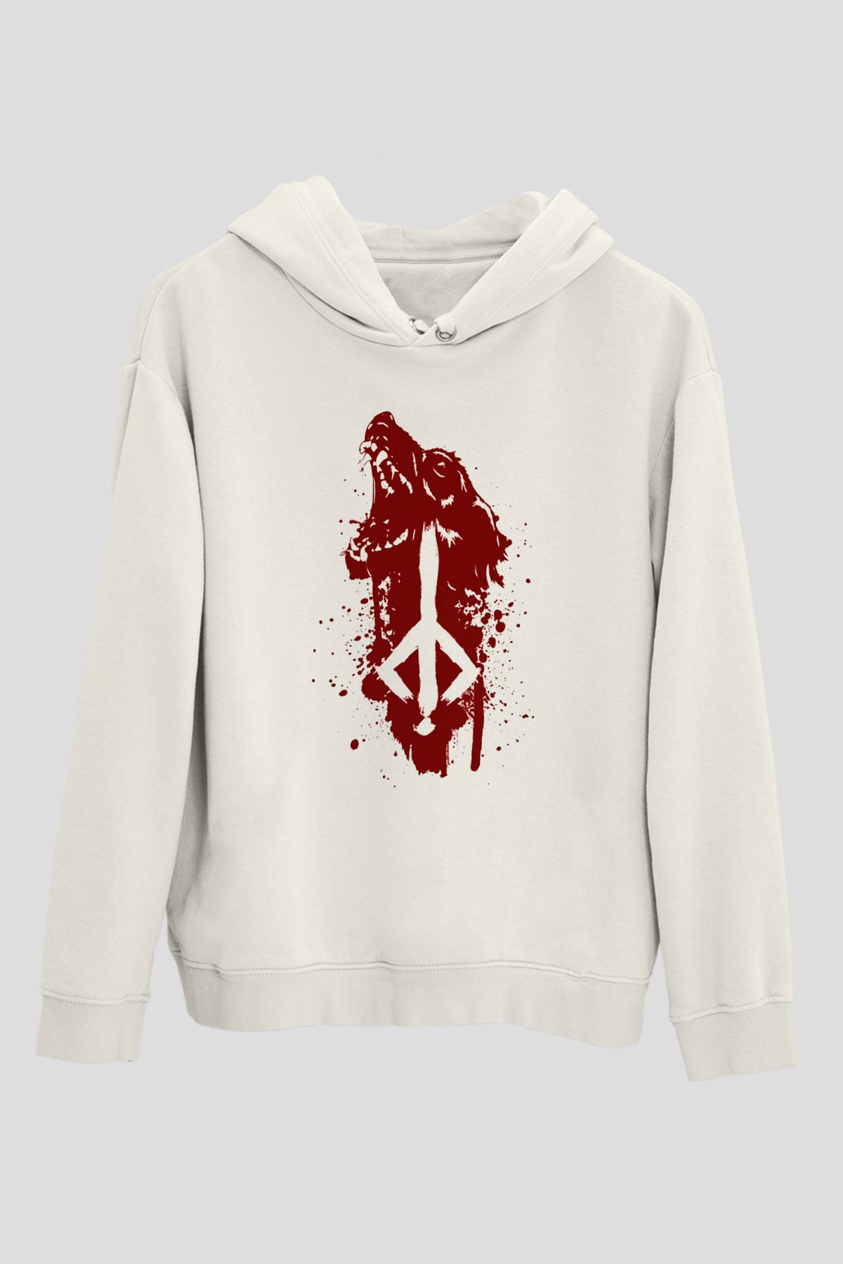 Bloodborne Beyaz Unisex Kapşonlu Sweatshirt