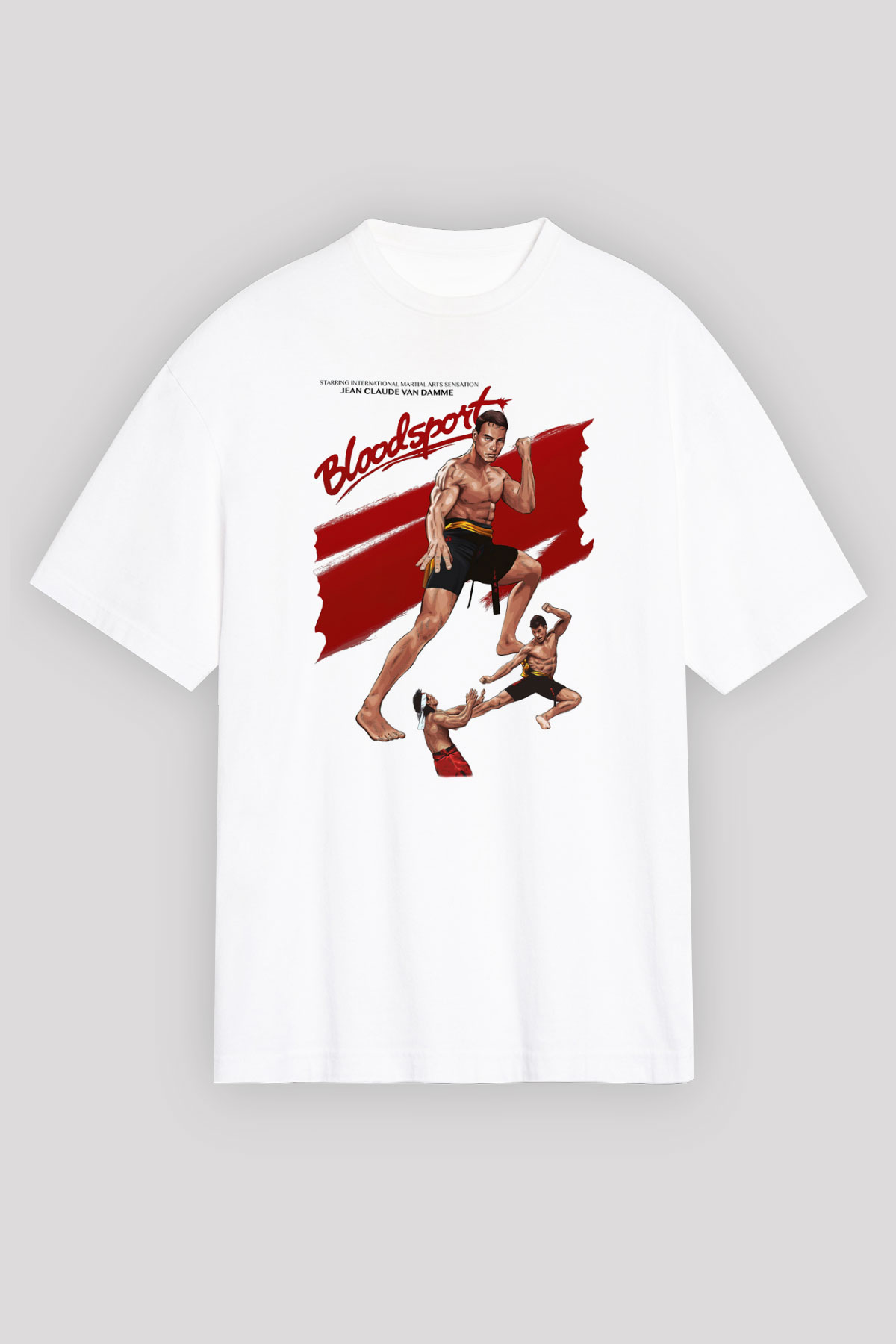 Bloodsport Kan Sporu Beyaz Unisex Oversize Tişört