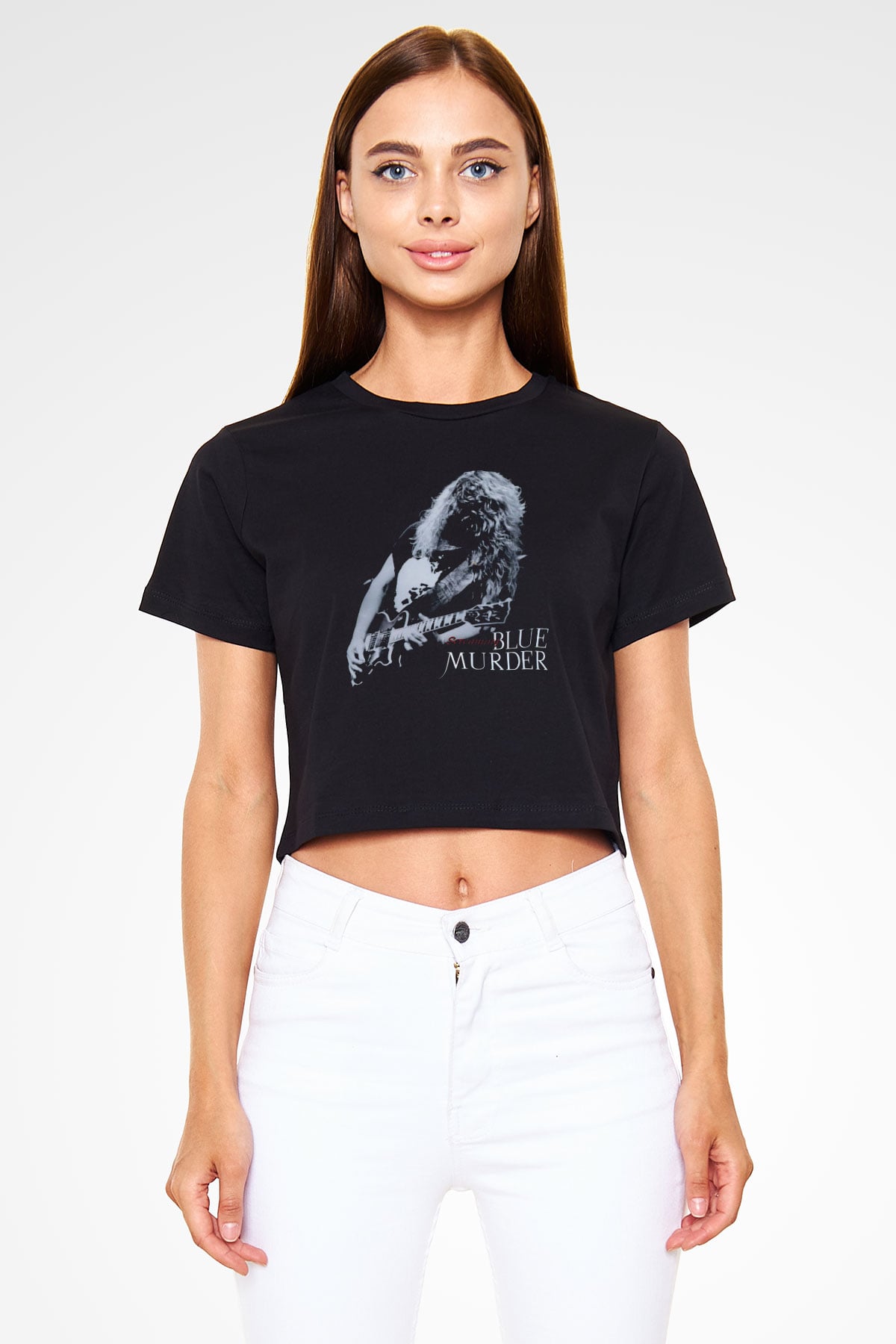Blue Murder Siyah  Crop Top Tişört