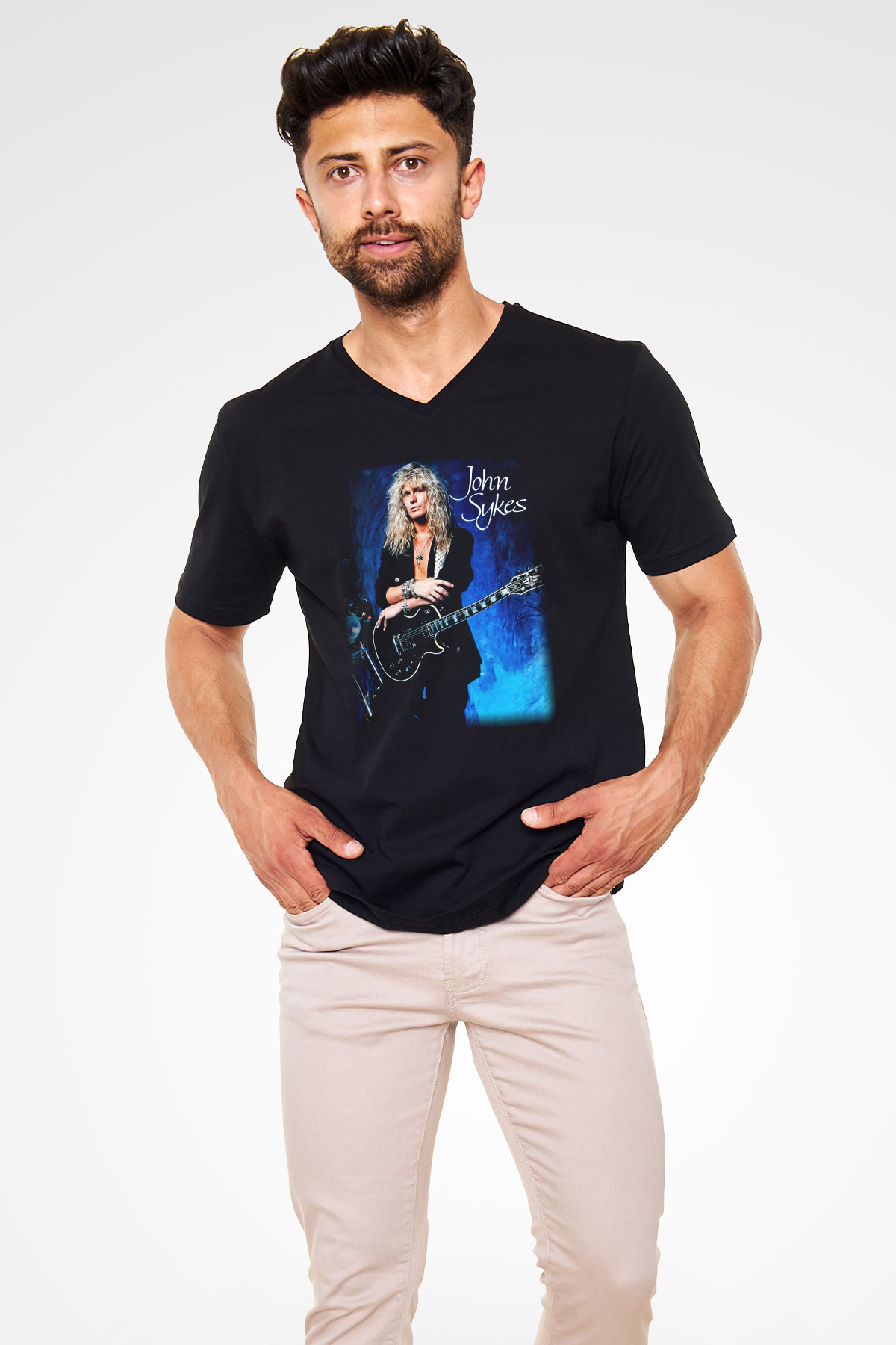 Blue Murder Siyah Unisex V Yaka Tişört T-Shirt