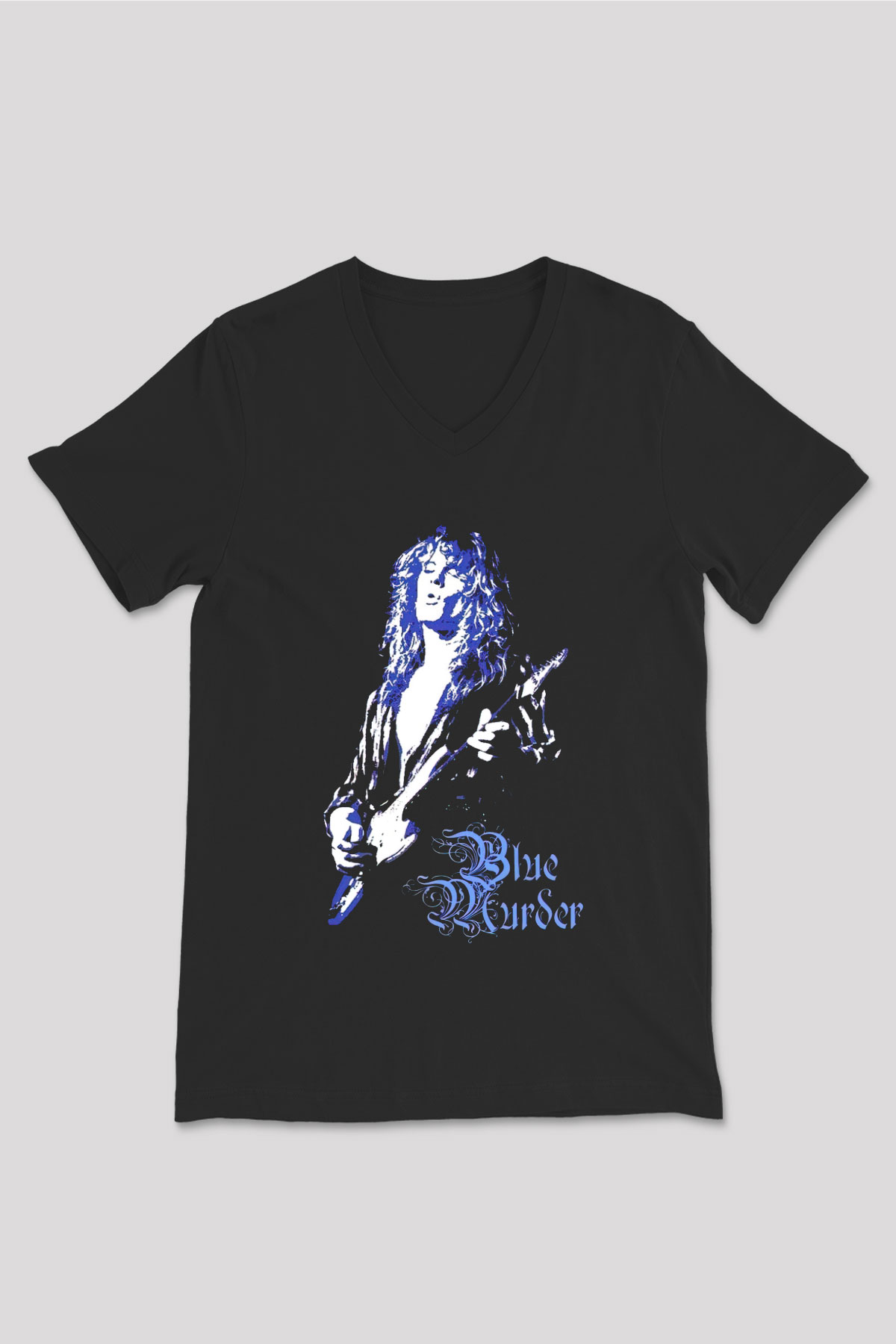 Blue Murder Siyah Unisex V Yaka Tişört
