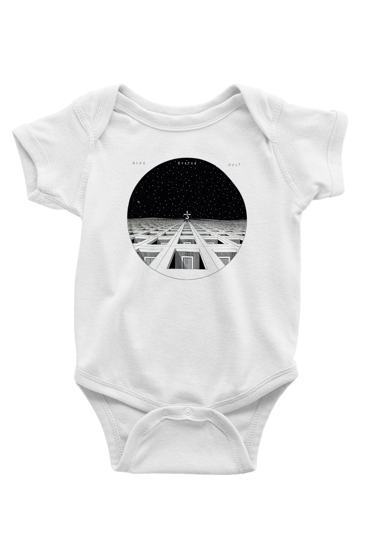Blue Oyster Cult Baskılı Beyaz Unisex Bebek Body - Zıbın